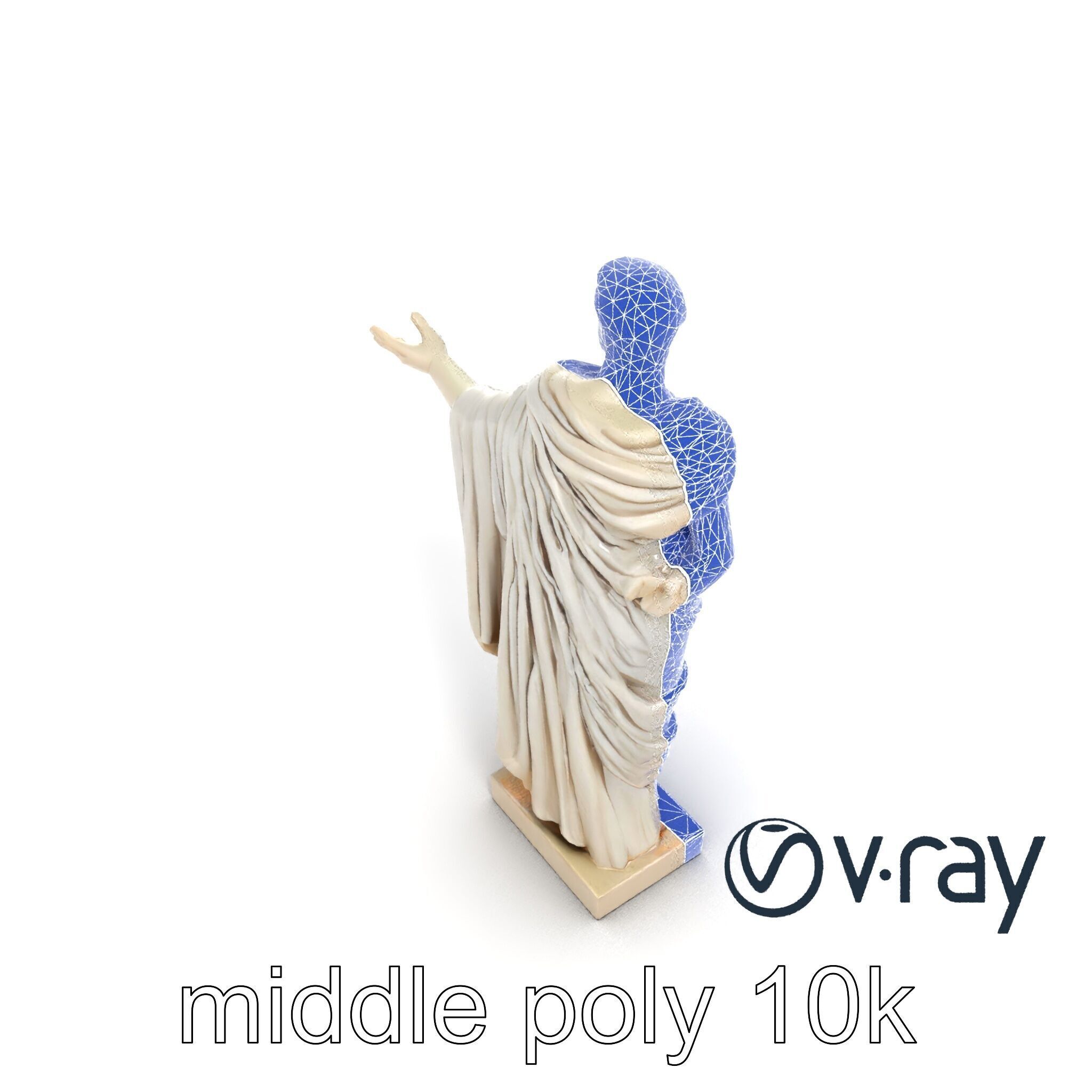 Roman Emperor Statue Toga Sculptural model pack Low-poly 3D model_29
