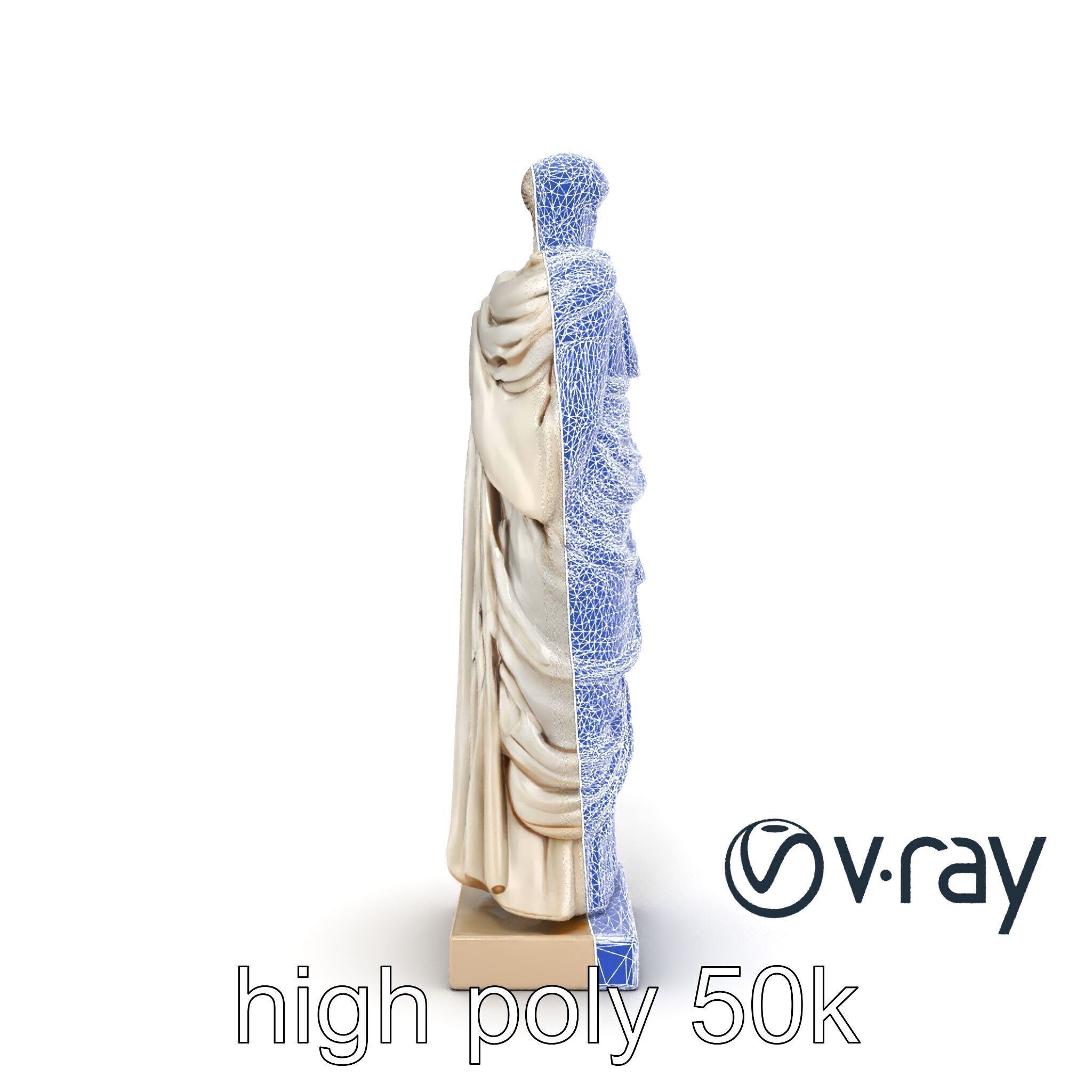 Roman Emperor Statue Toga Sculptural model pack Low-poly 3D model_28