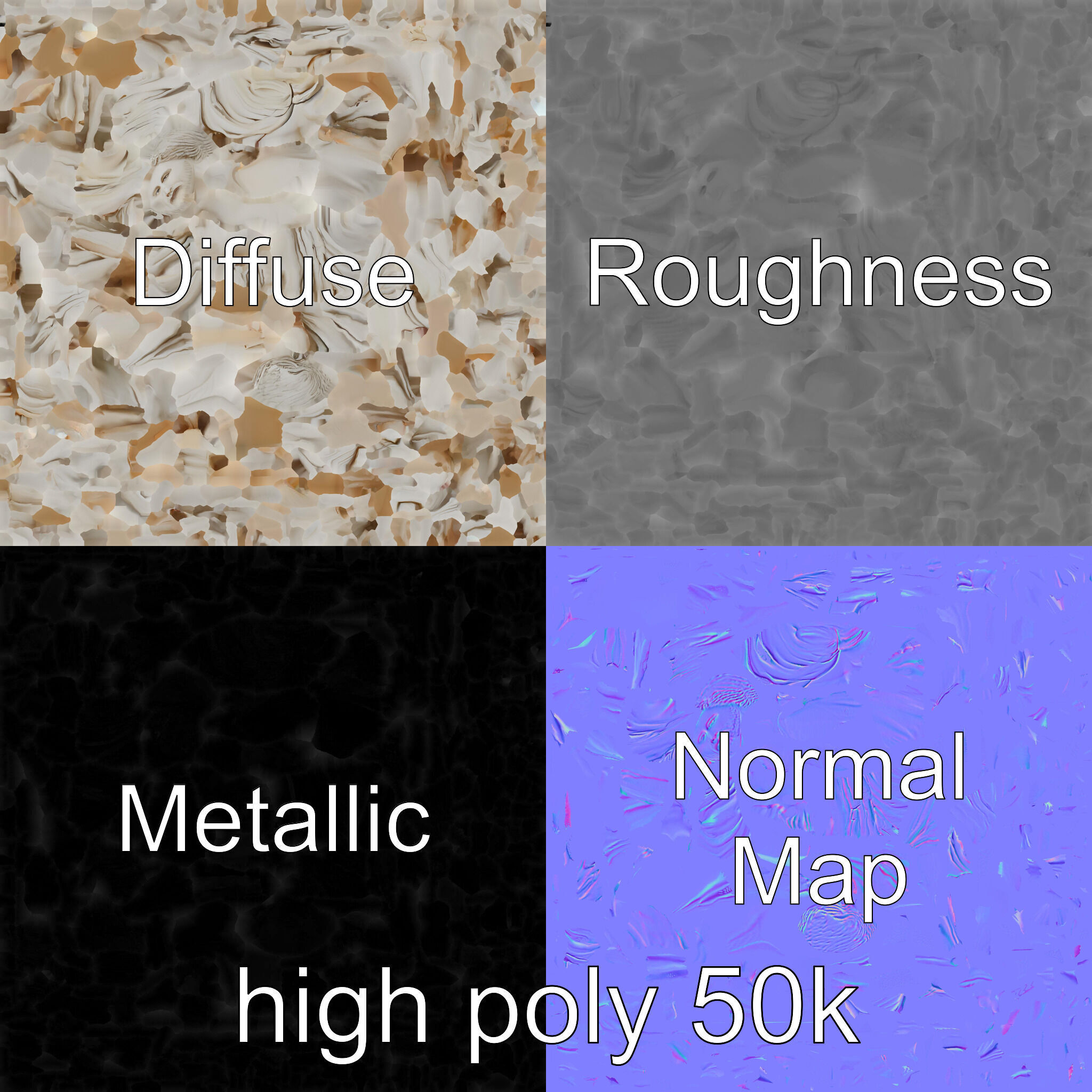 Roman Emperor Statue Toga Sculptural model pack Low-poly 3D model_3