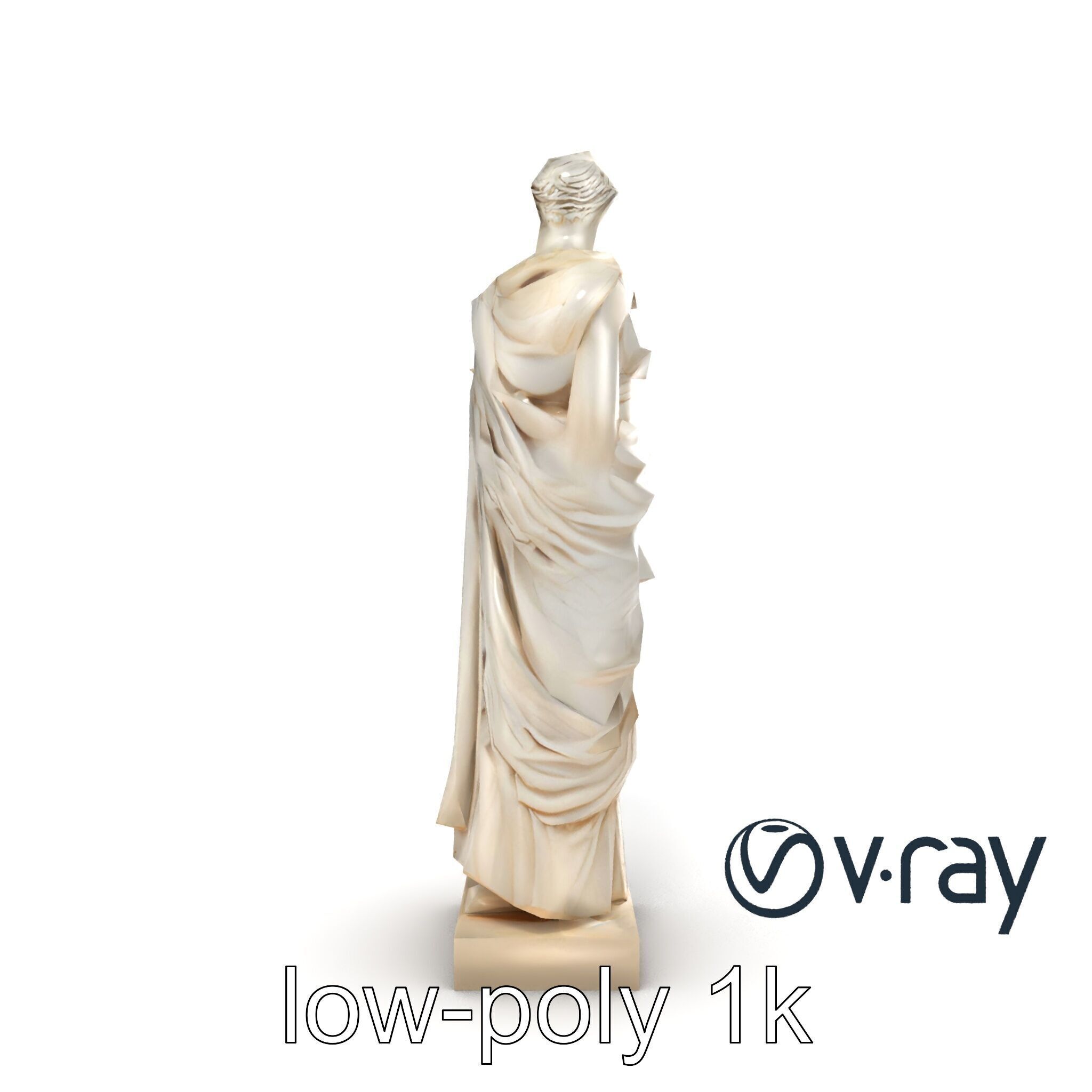 Roman Emperor Statue Toga Sculptural model pack Low-poly 3D model_16