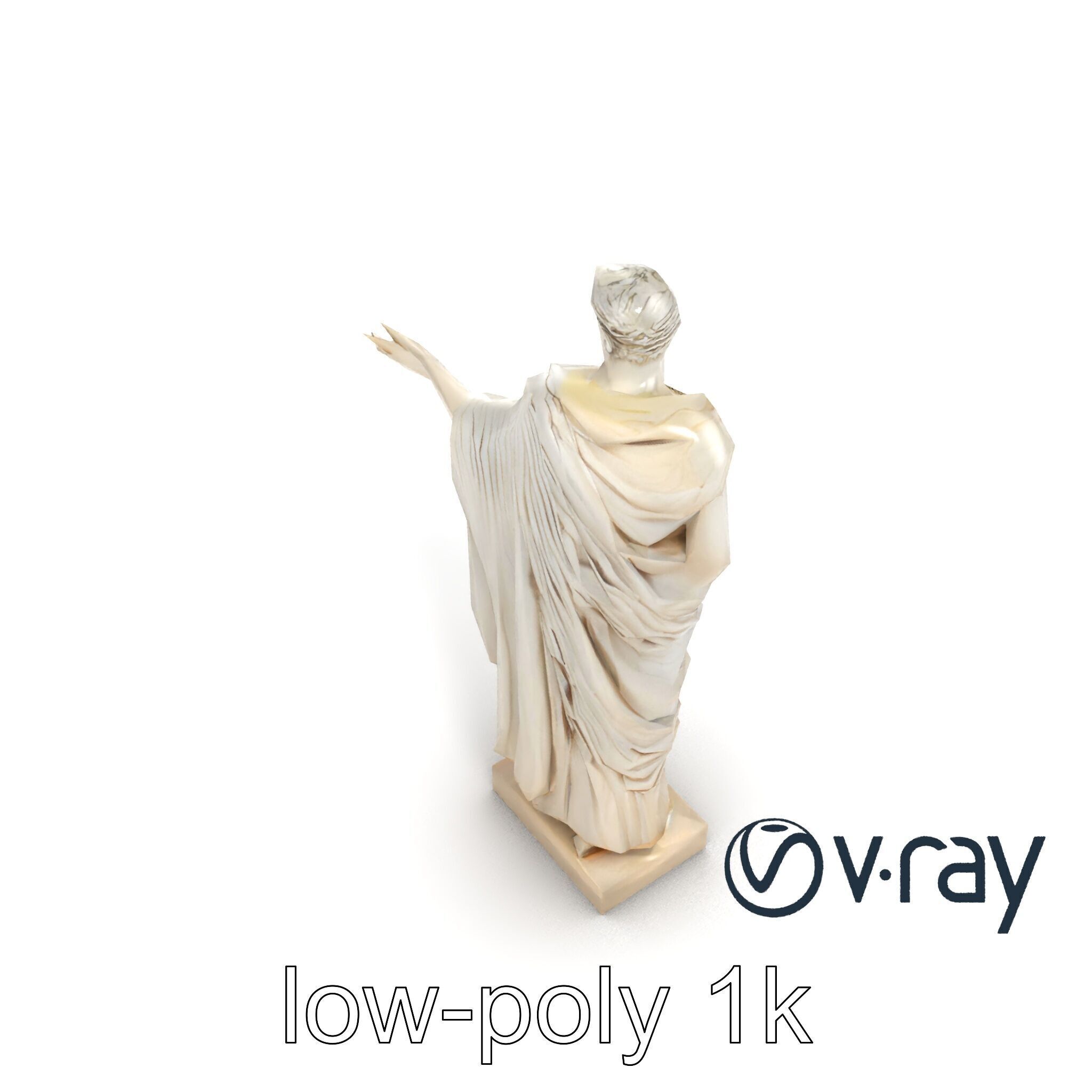 Roman Emperor Statue Toga Sculptural model pack Low-poly 3D model_25