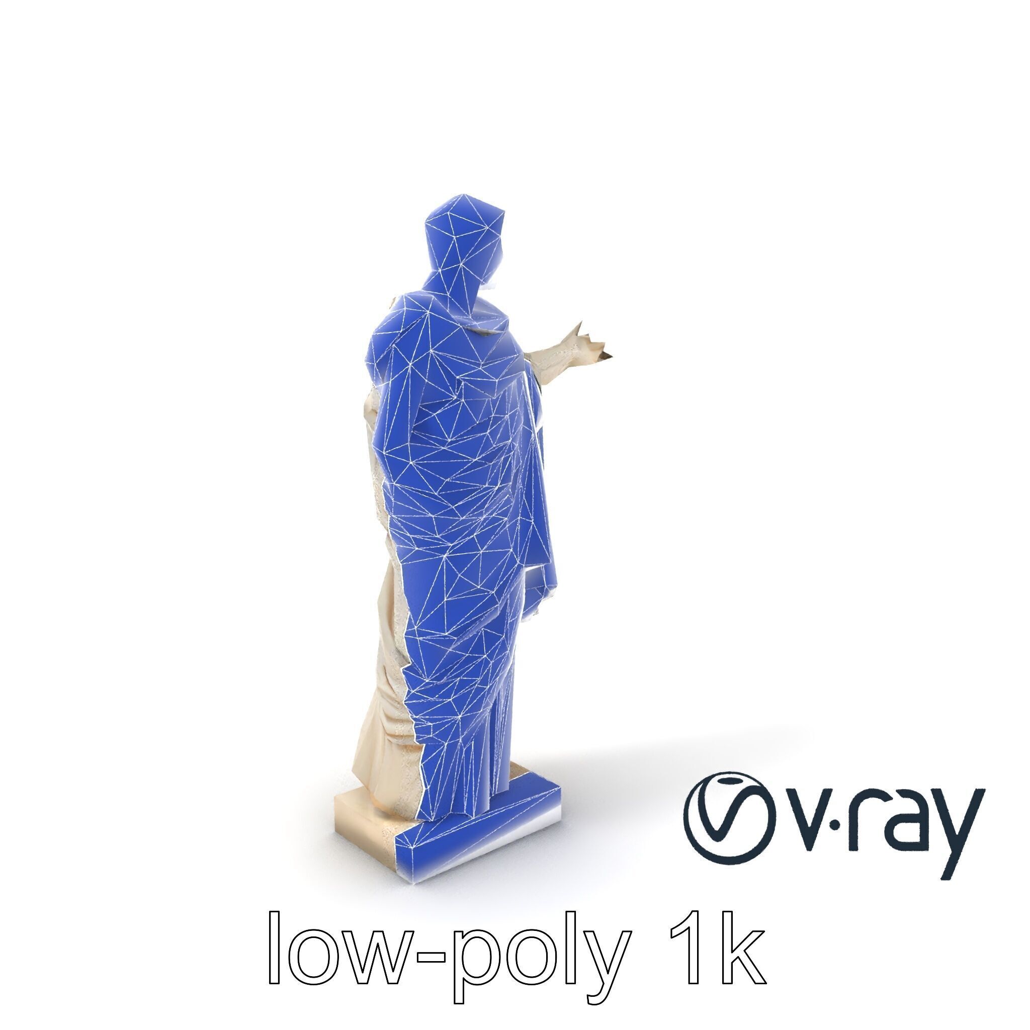 Roman Emperor Statue Toga Sculptural model pack Low-poly 3D model_7