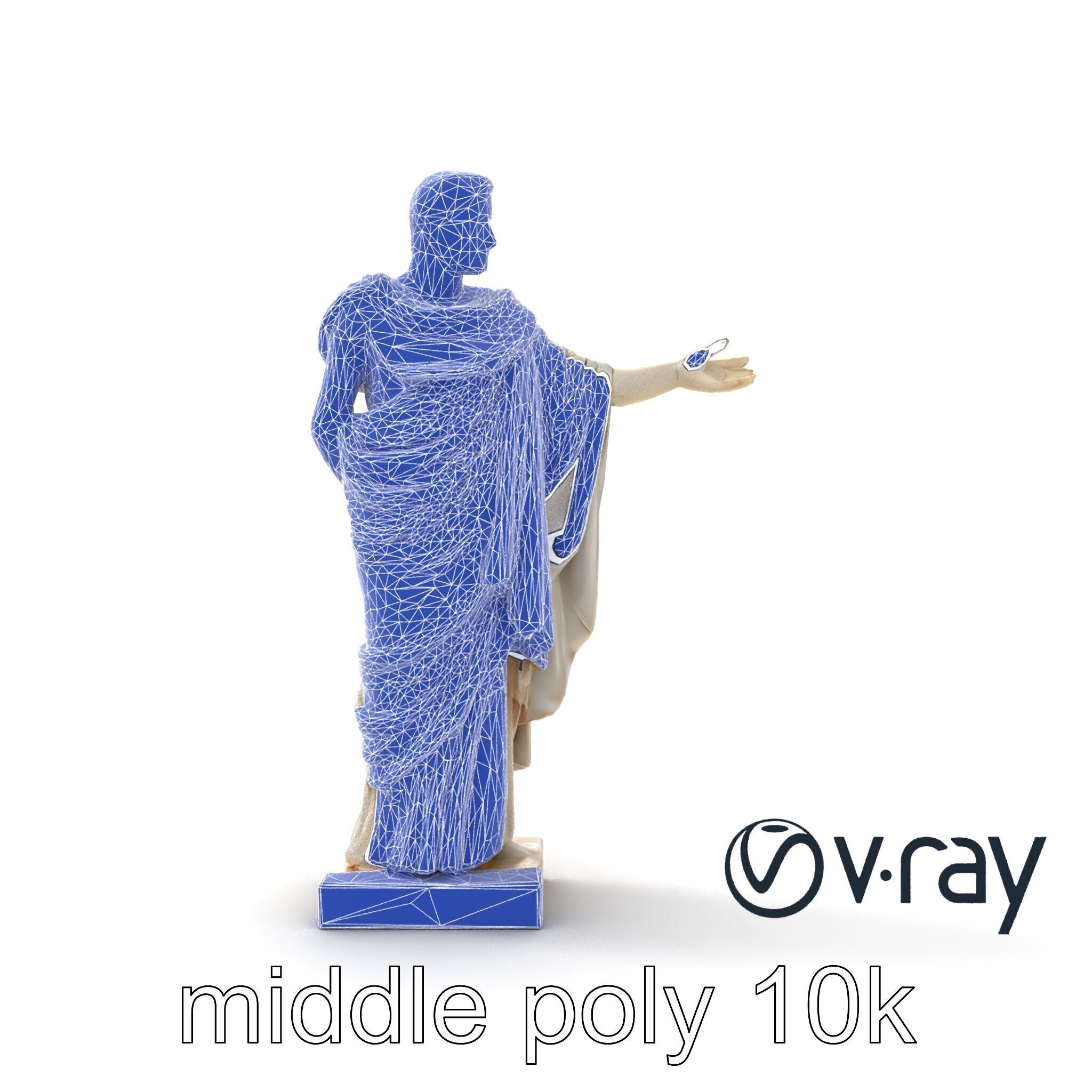 Roman Emperor Statue Toga Sculptural model pack Low-poly 3D model_20