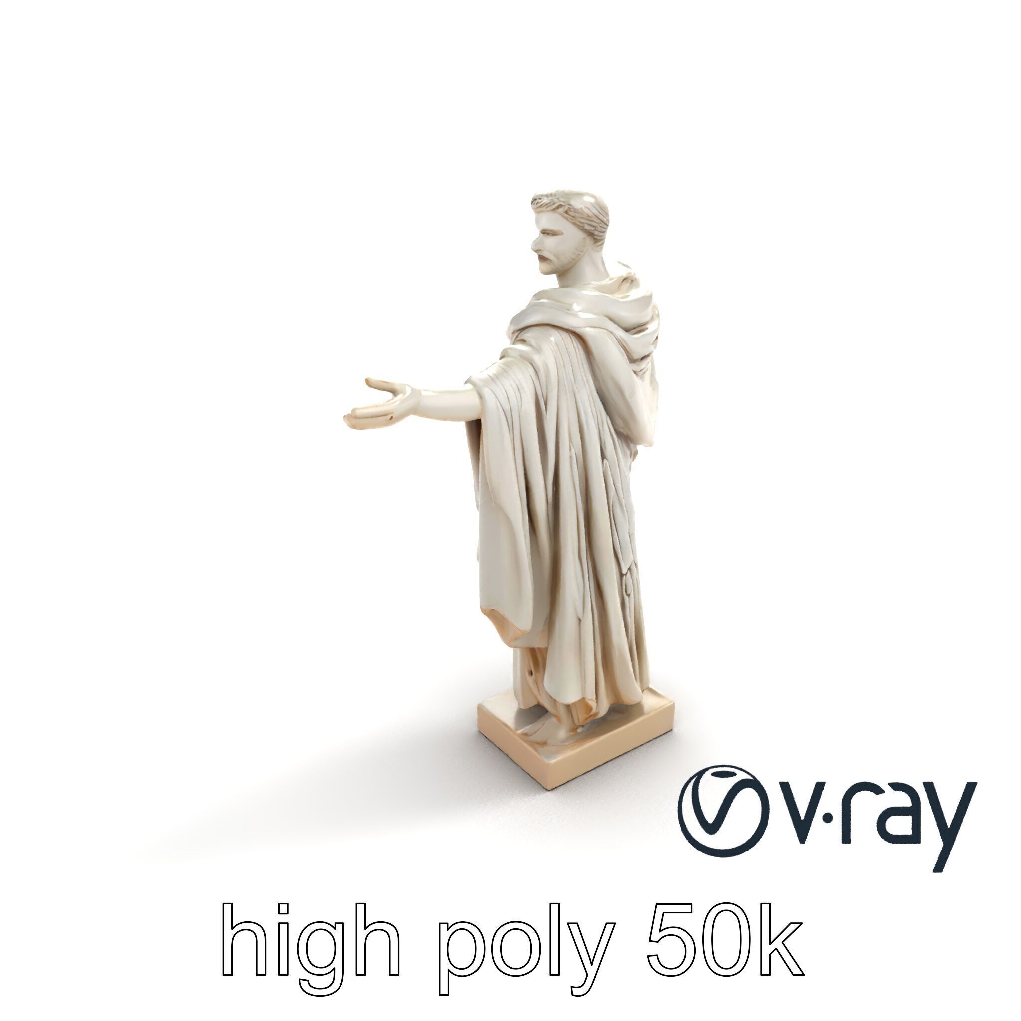 Roman Emperor Statue Toga Sculptural model pack Low-poly 3D model_14