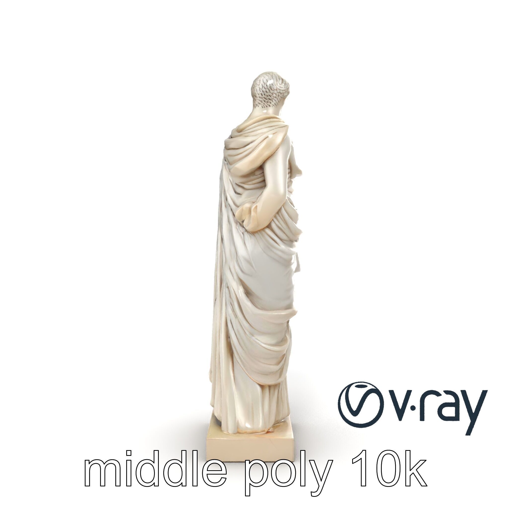Roman Emperor Statue Toga Sculptural model pack Low-poly 3D model_15