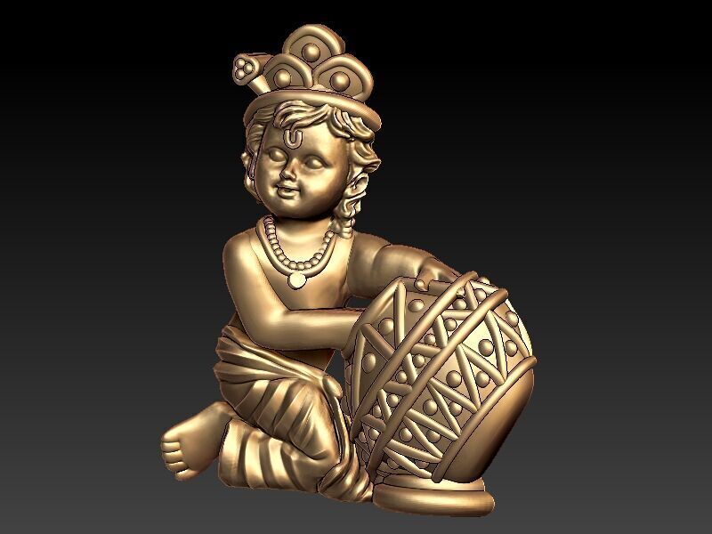 Ladoo Gopal Pendant 3D print model_2