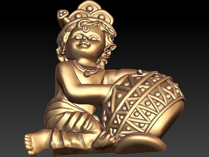 Ladoo Gopal Pendant 3D print model_4