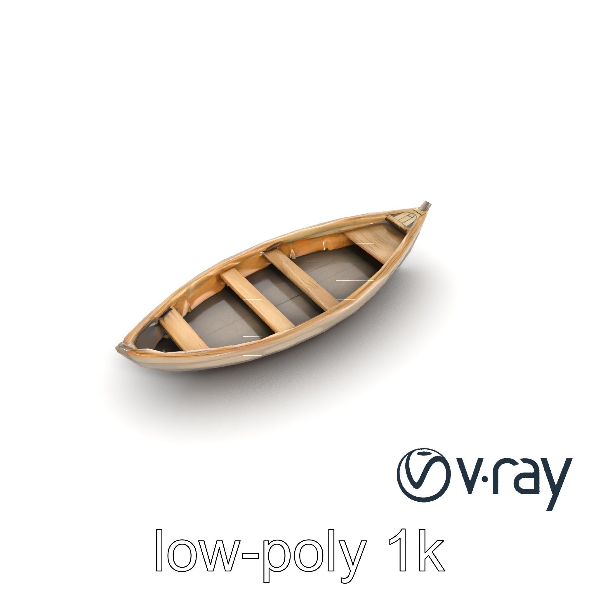 Weathered Wooden Rowboat with Oars model pack Low-poly 3D model_31