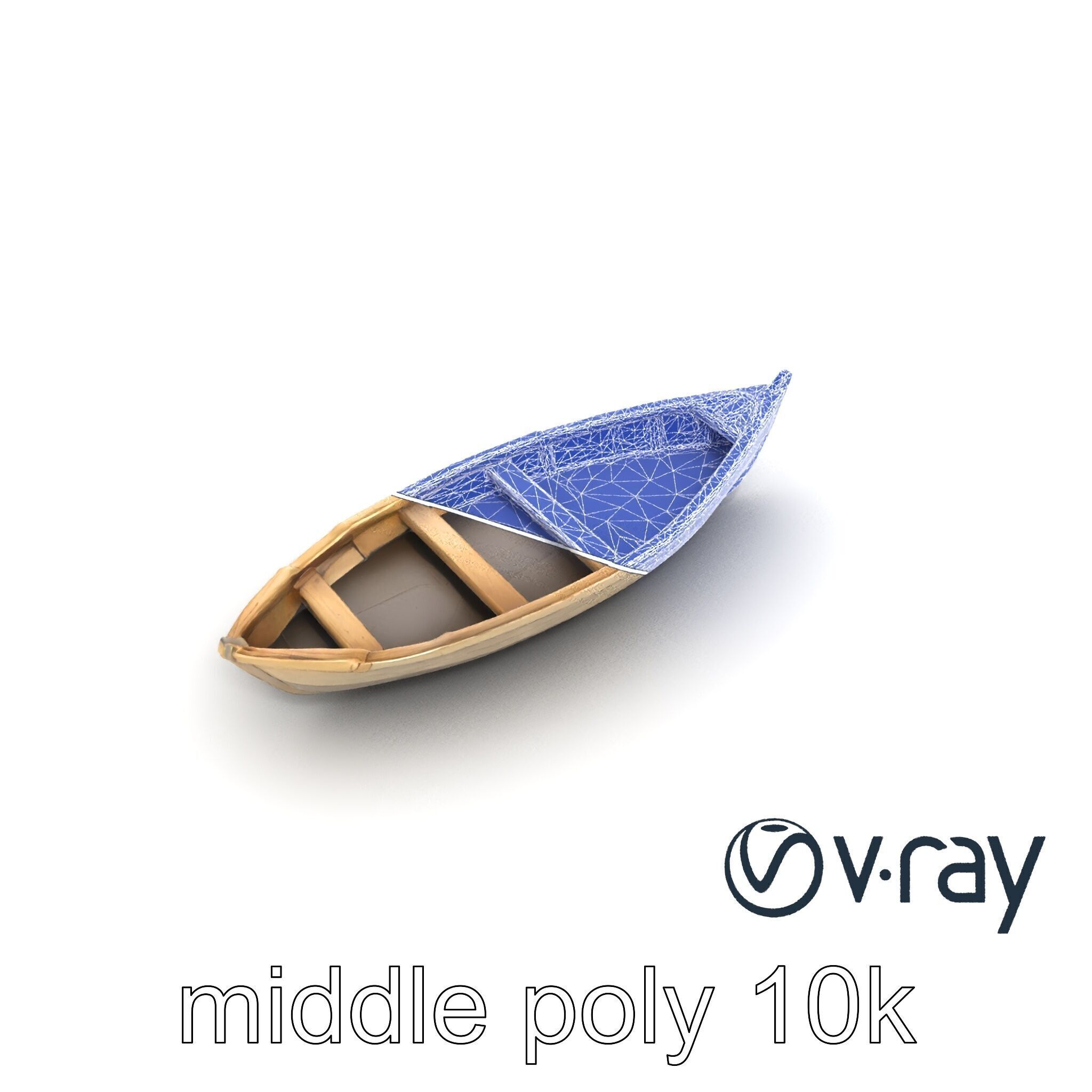 Weathered Wooden Rowboat with Oars model pack Low-poly 3D model_23