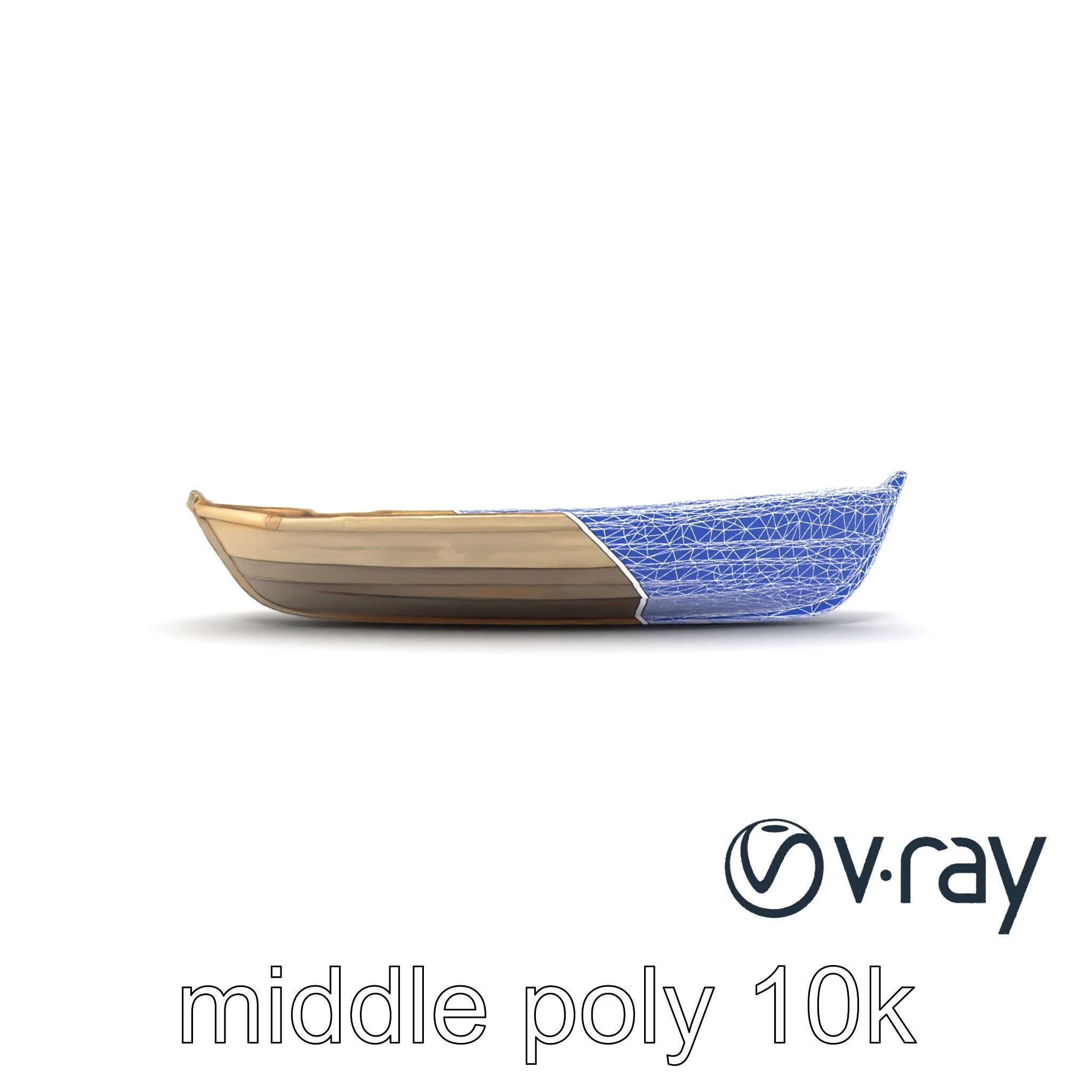 Weathered Wooden Rowboat with Oars model pack Low-poly 3D model_17