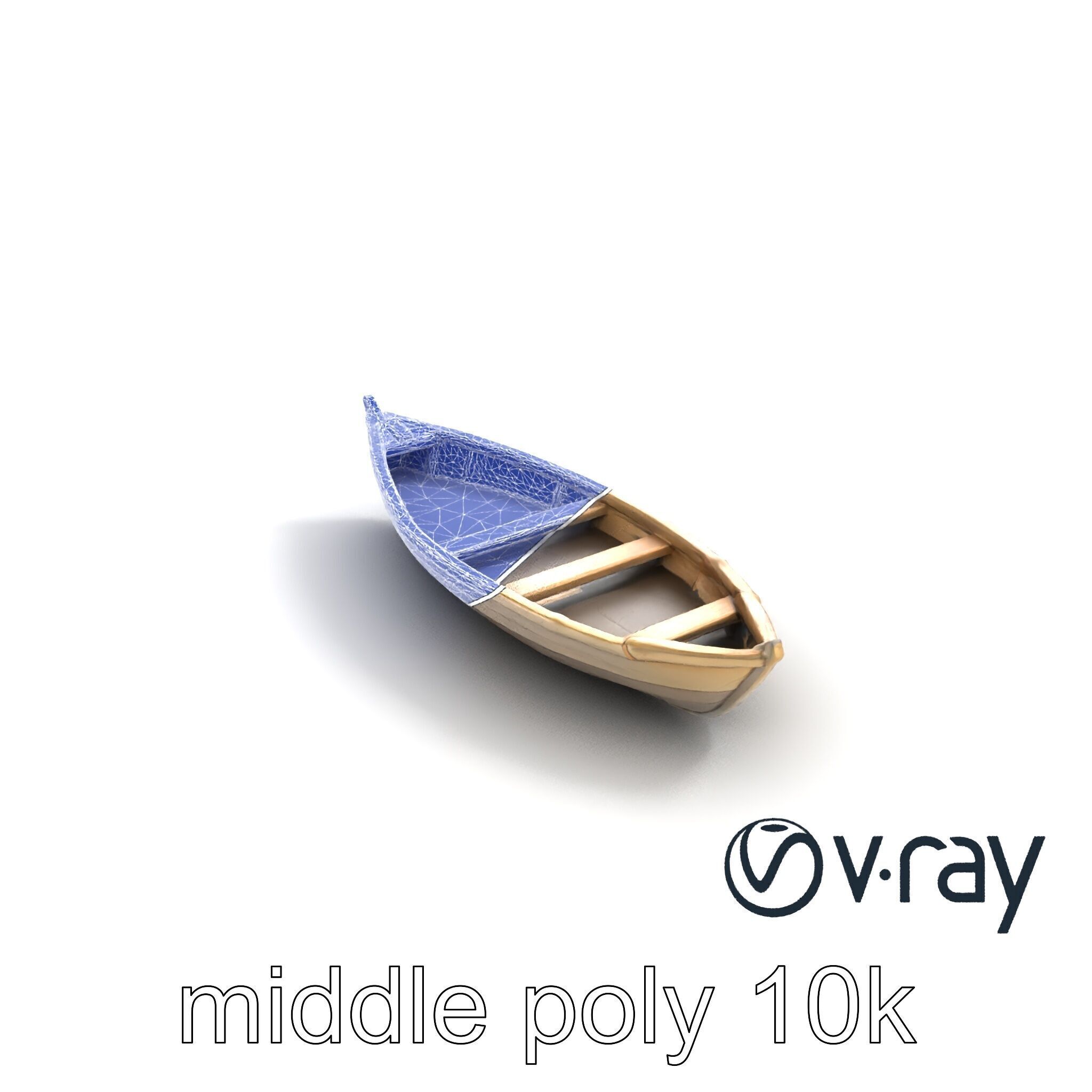 Weathered Wooden Rowboat with Oars model pack Low-poly 3D model_16