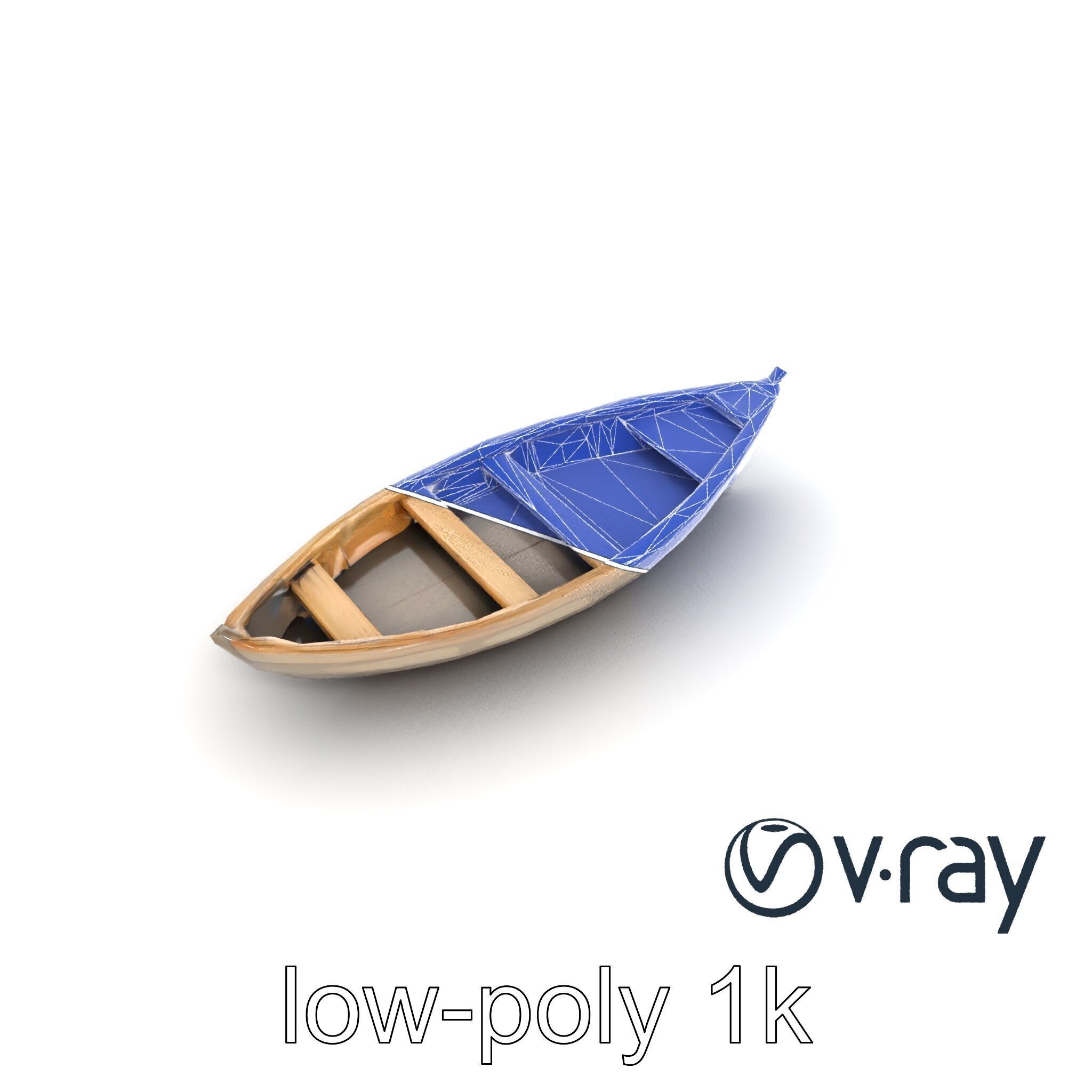 Weathered Wooden Rowboat with Oars model pack Low-poly 3D model_27