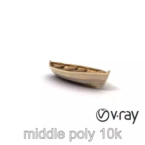 Weathered Wooden Rowboat with Oars model pack Low-poly 3D model