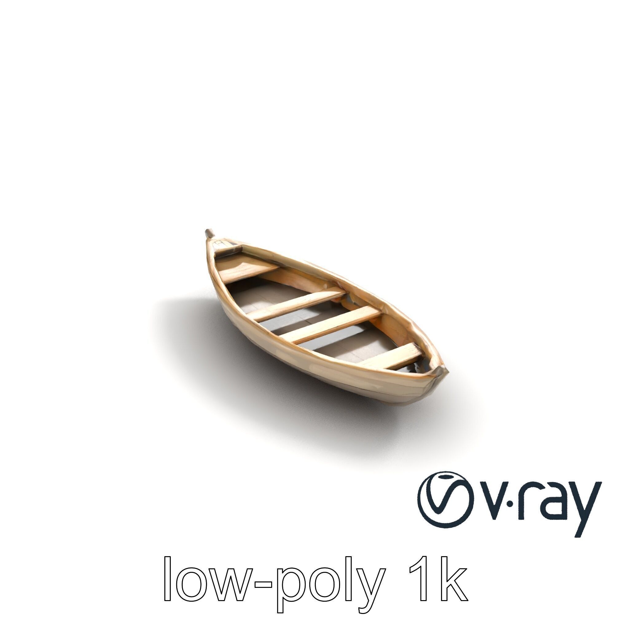 Weathered Wooden Rowboat with Oars model pack Low-poly 3D model_9