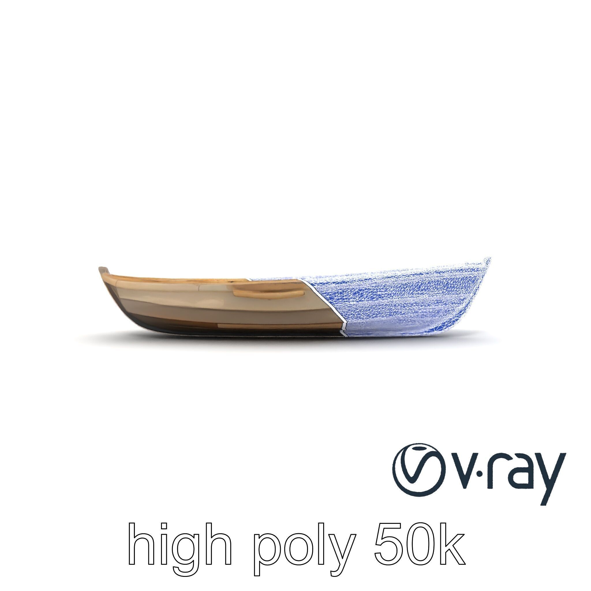 Weathered Wooden Rowboat with Oars model pack Low-poly 3D model_15