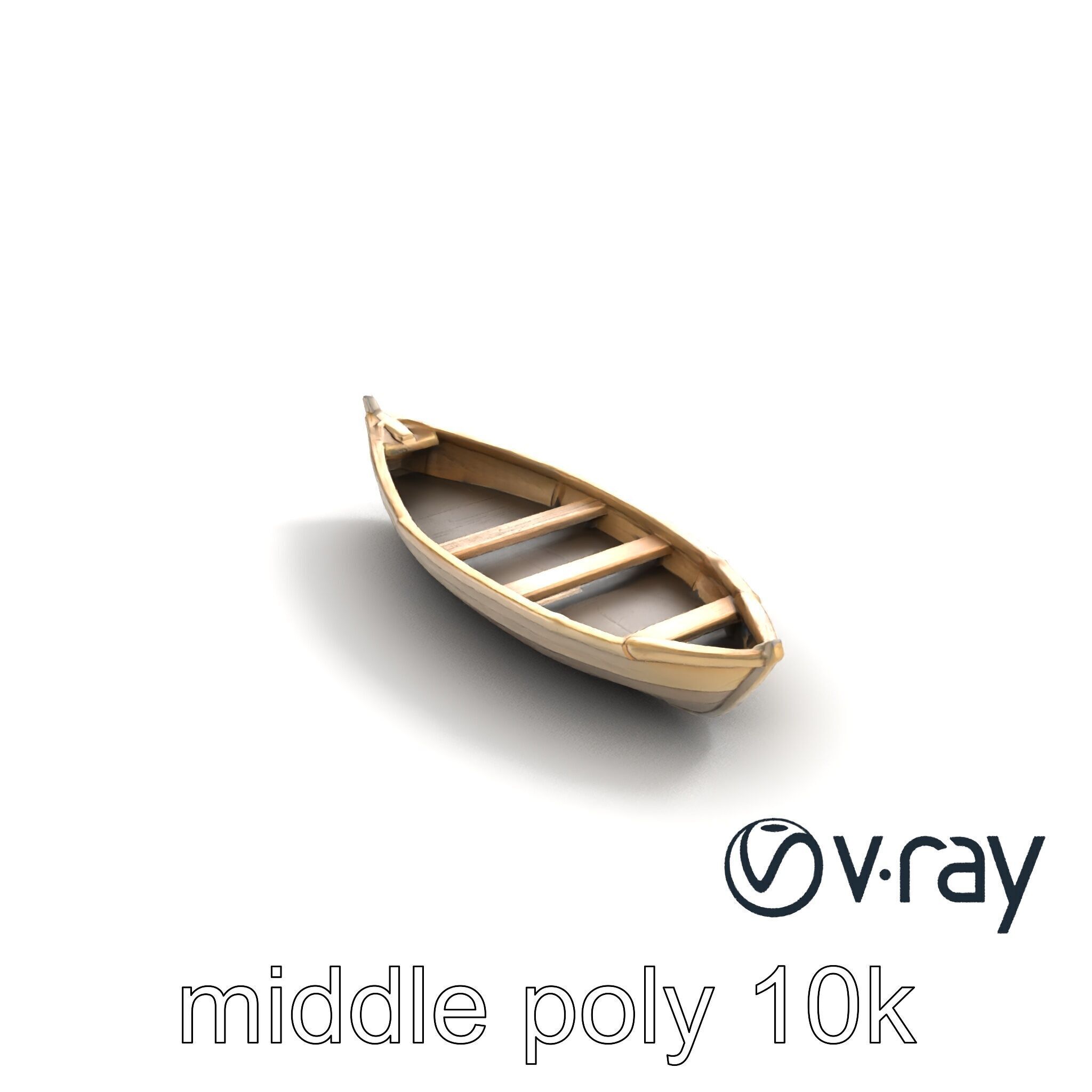 Weathered Wooden Rowboat with Oars model pack Low-poly 3D model_8