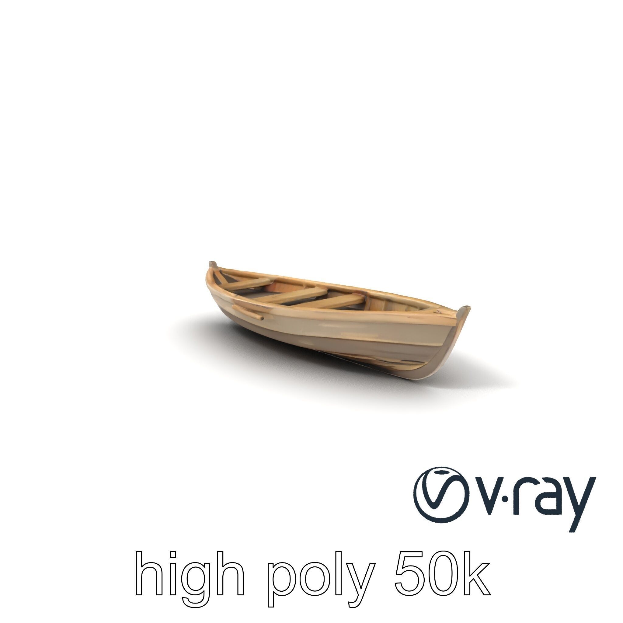 Weathered Wooden Rowboat with Oars model pack Low-poly 3D model_2