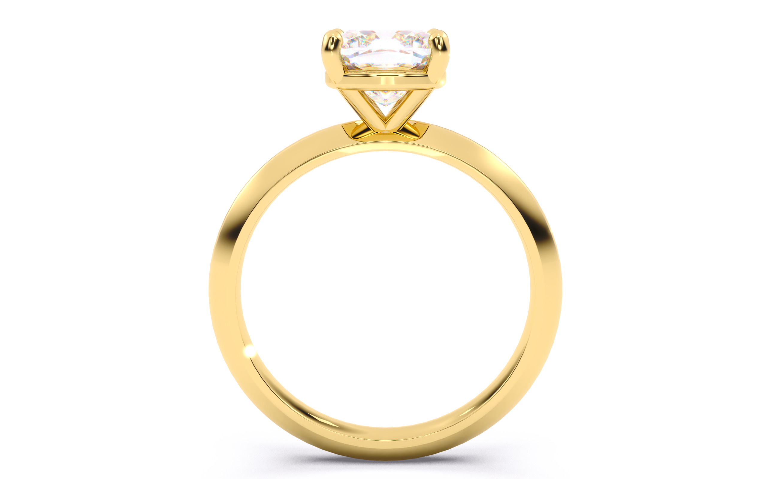 Cushion Diamond Solitaire Ring 3D print model 3D print model_4