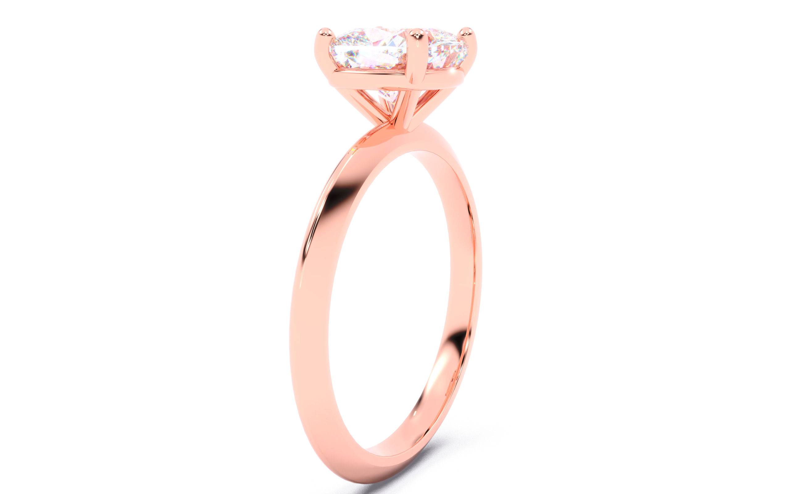 Cushion Diamond Solitaire Ring 3D print model 3D print model_14