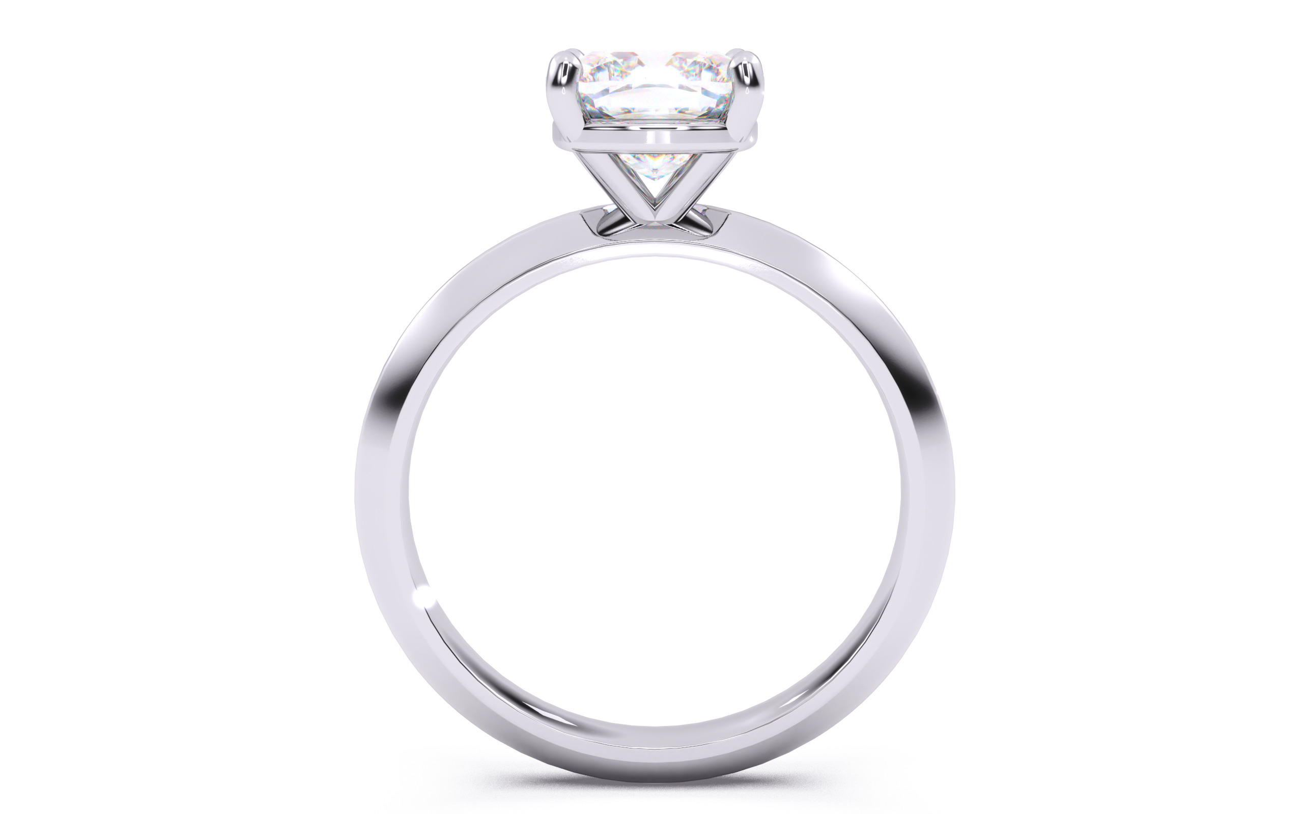 Cushion Diamond Solitaire Ring 3D print model 3D print model_3
