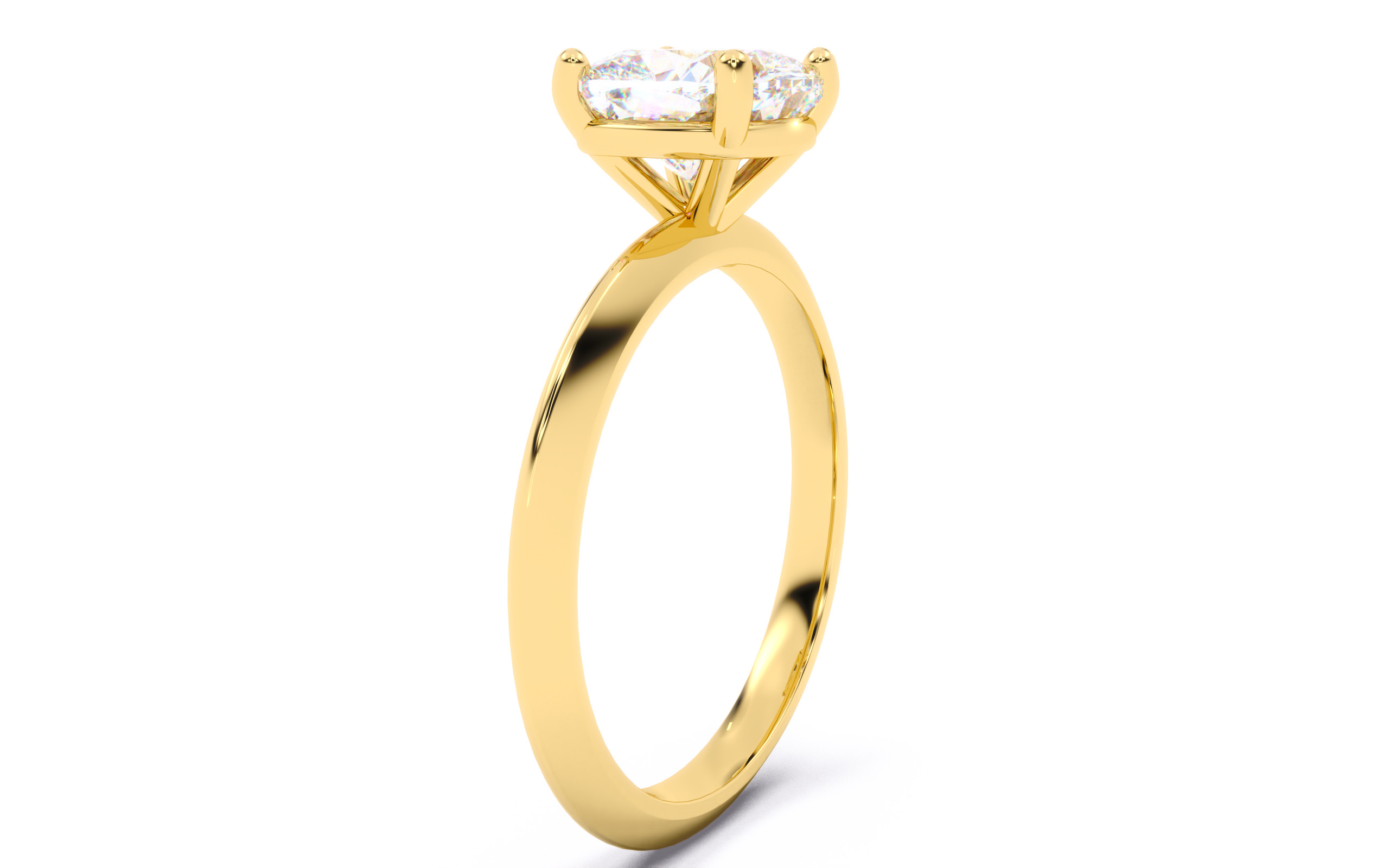 Cushion Diamond Solitaire Ring 3D print model 3D print model_17