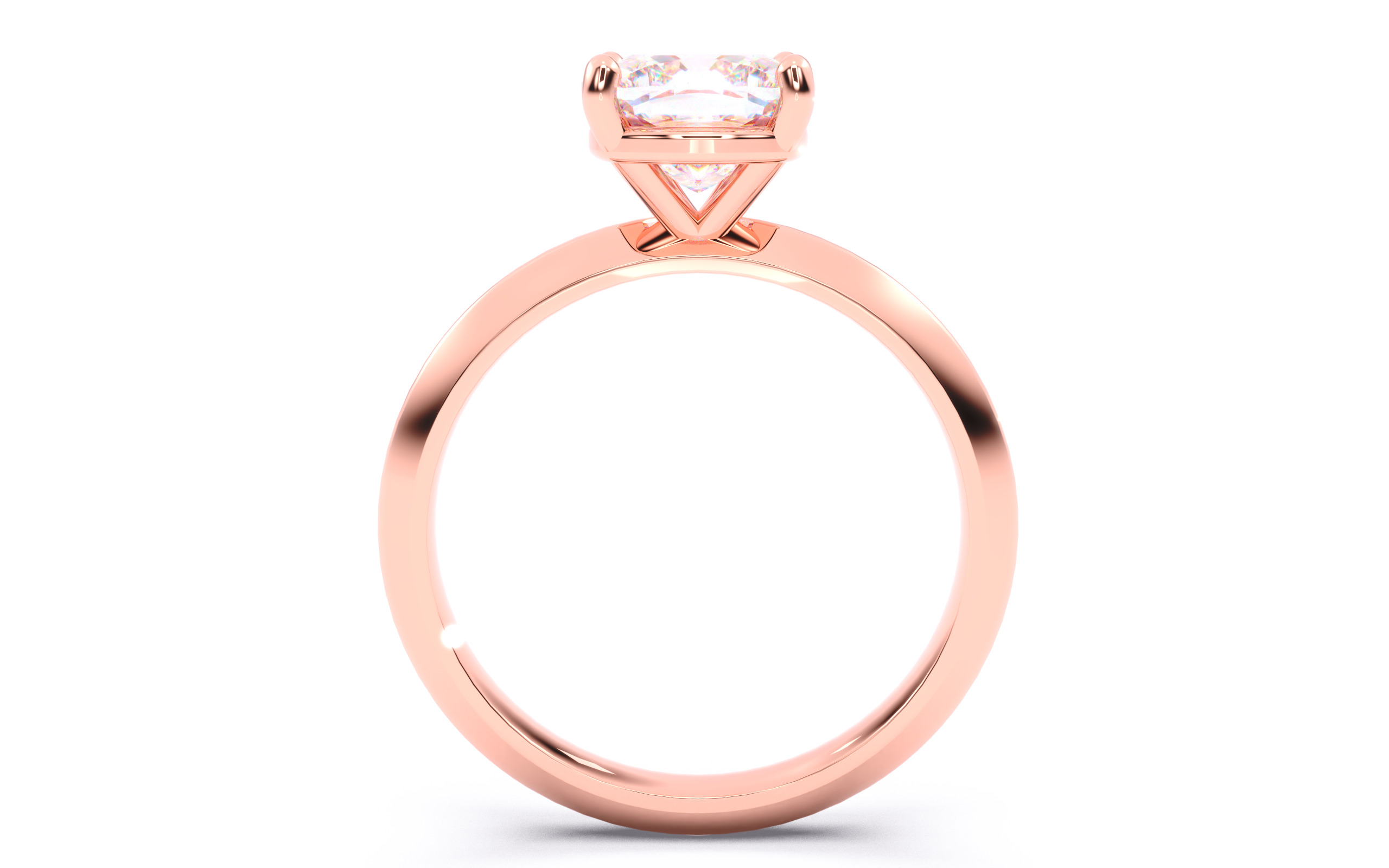 Cushion Diamond Solitaire Ring 3D print model 3D print model_22