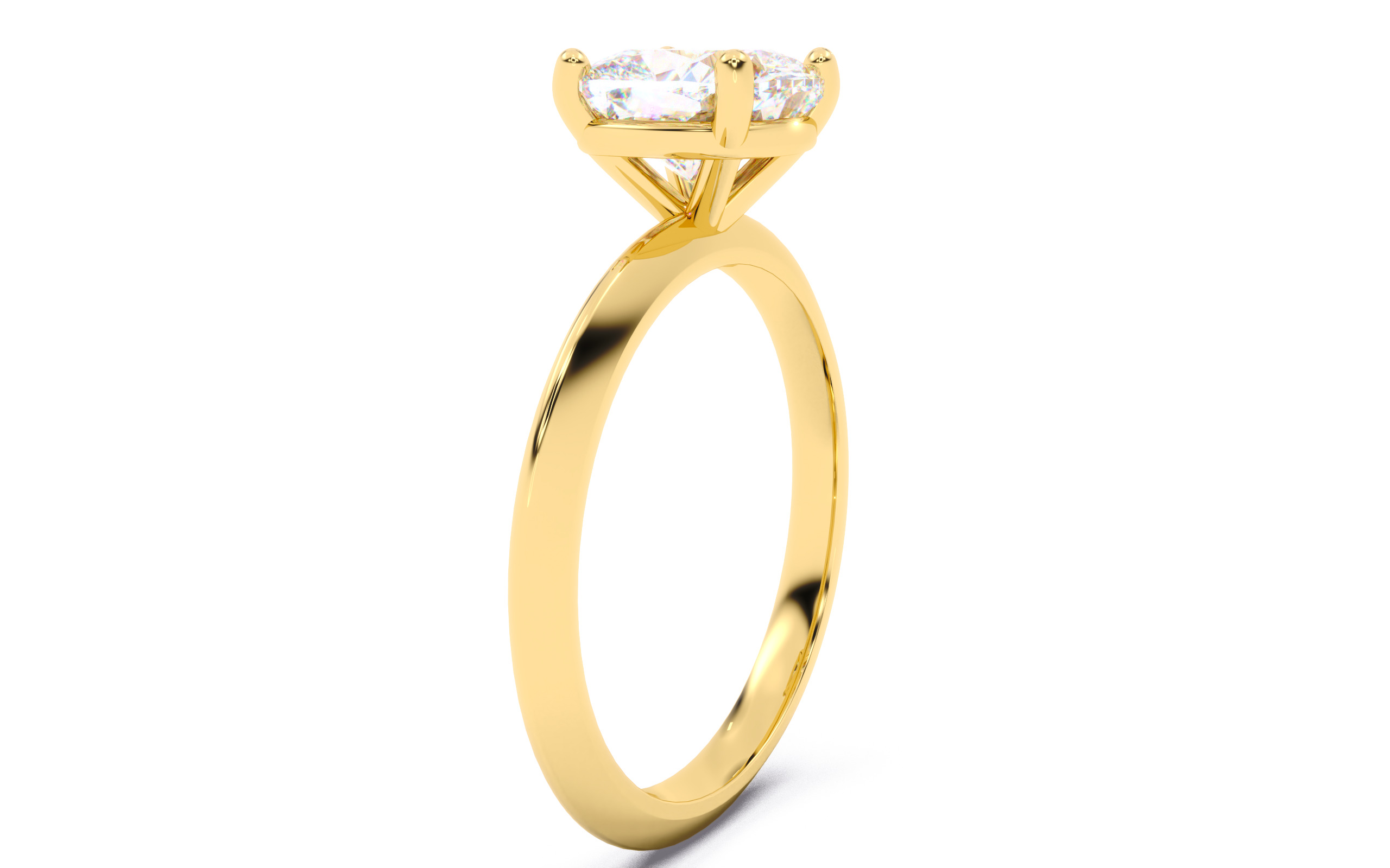 Cushion Diamond Solitaire Ring 3D print model 3D print model_18