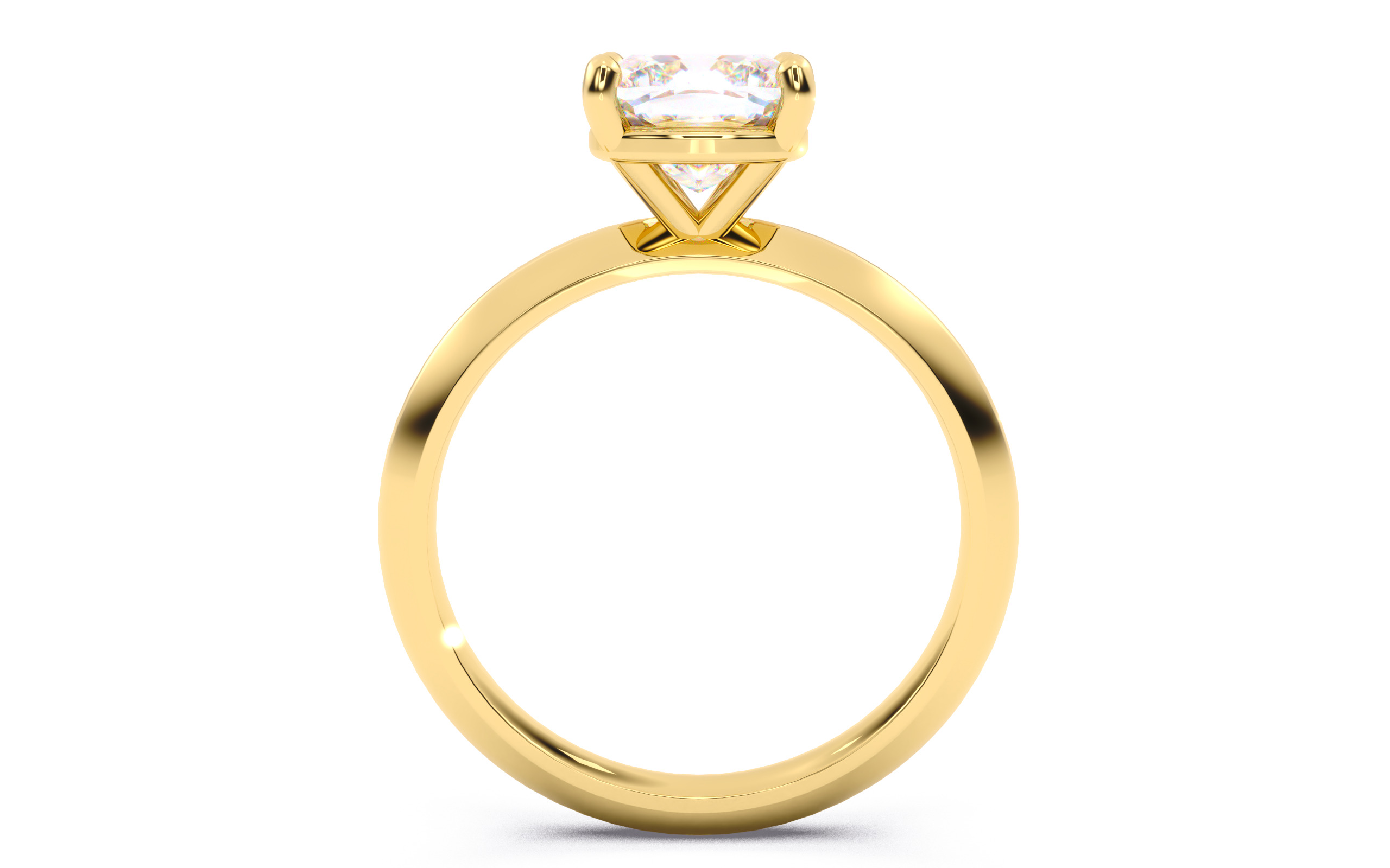 Cushion Diamond Solitaire Ring 3D print model 3D print model_5