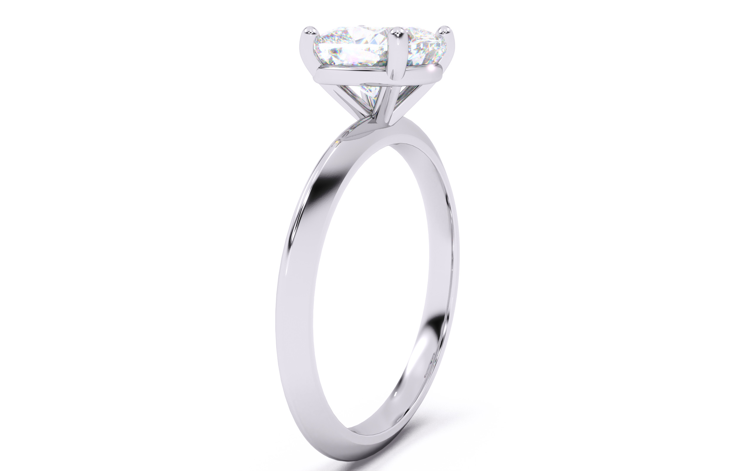 Cushion Diamond Solitaire Ring 3D print model 3D print model_15
