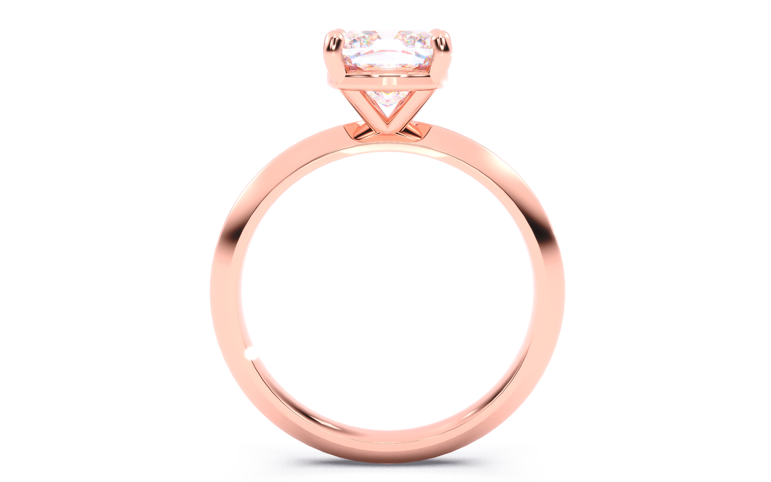 Cushion Diamond Solitaire Ring 3D print model 3D print model_23