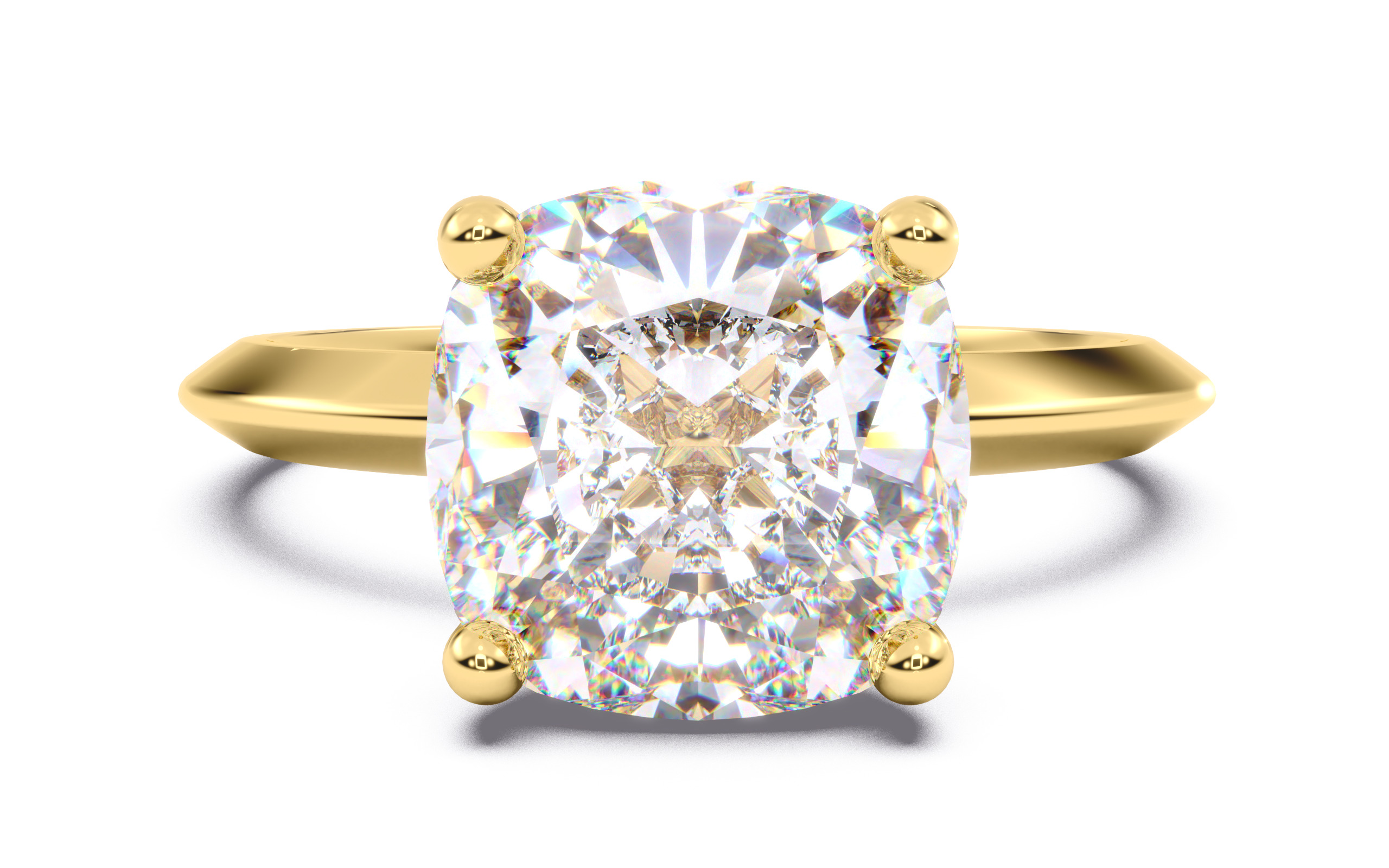 Cushion Diamond Solitaire Ring 3D print model 3D print model_13