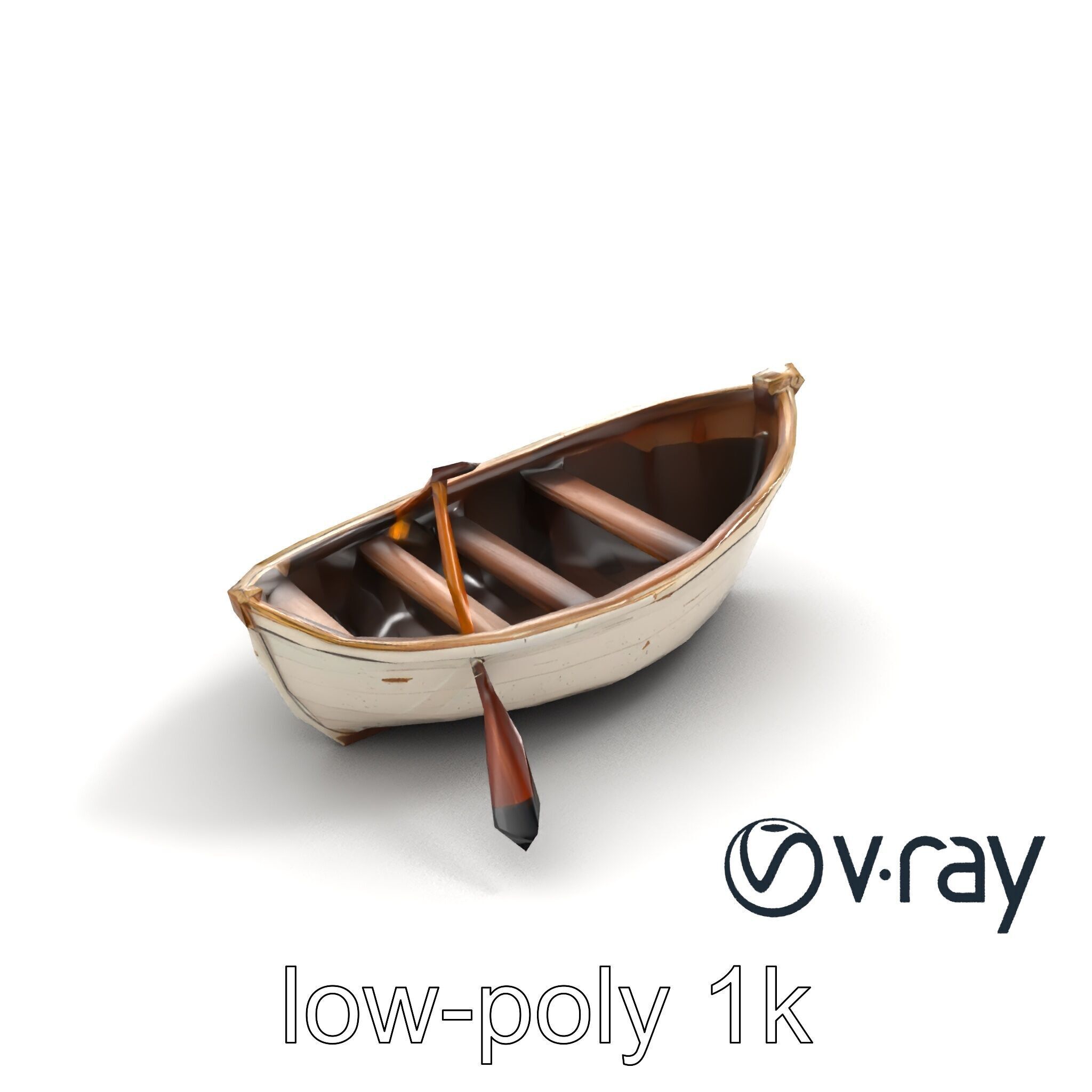 Chipped Paint Rowboat with Oars model pack Texture_9