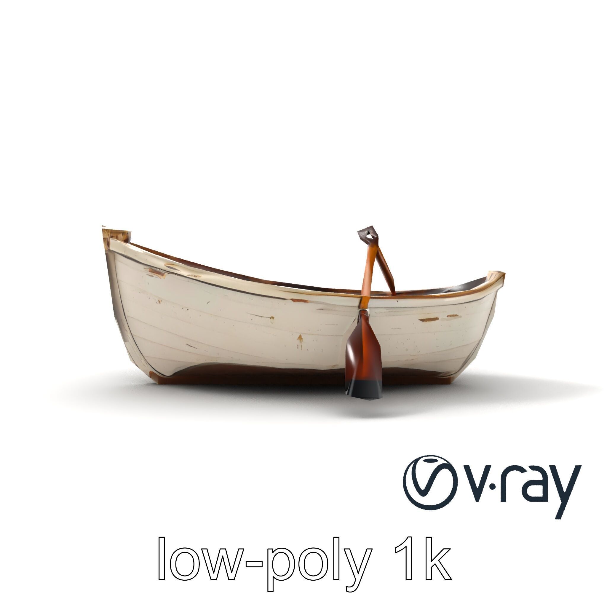 Chipped Paint Rowboat with Oars model pack Texture_22