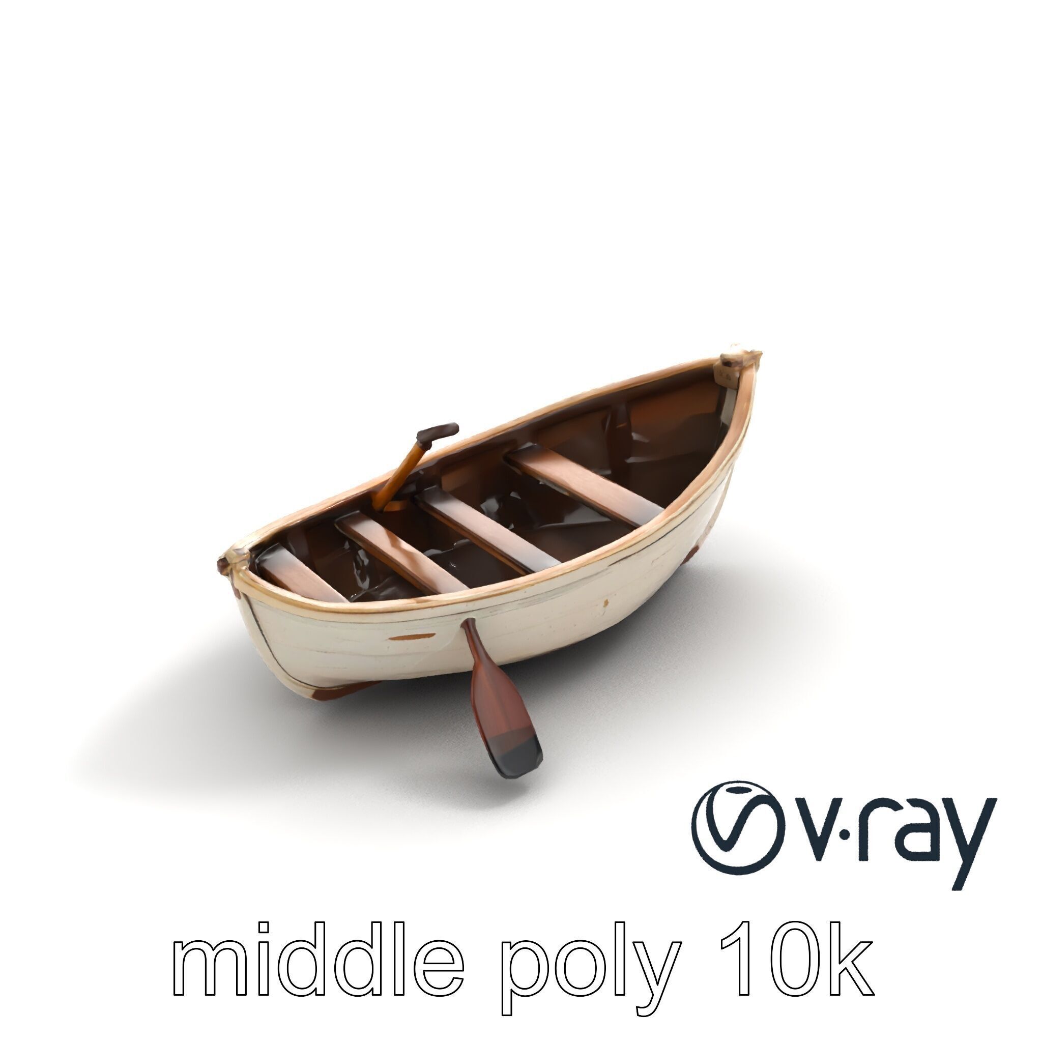 Chipped Paint Rowboat with Oars model pack Texture_8
