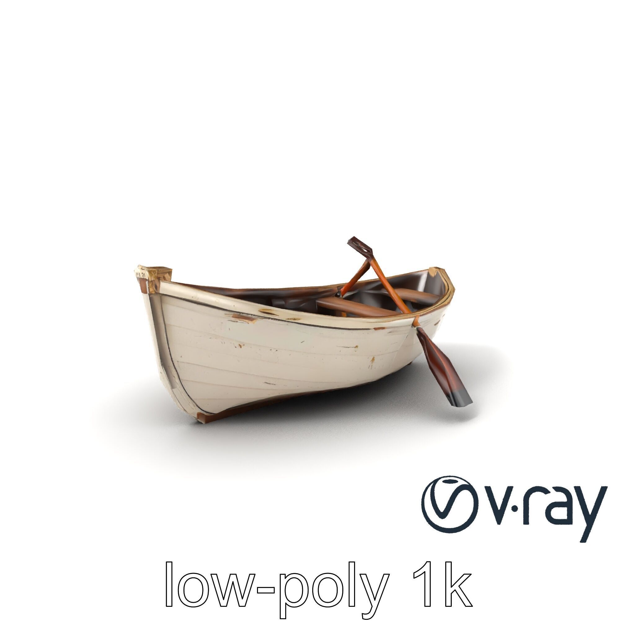 Chipped Paint Rowboat with Oars model pack Texture_5