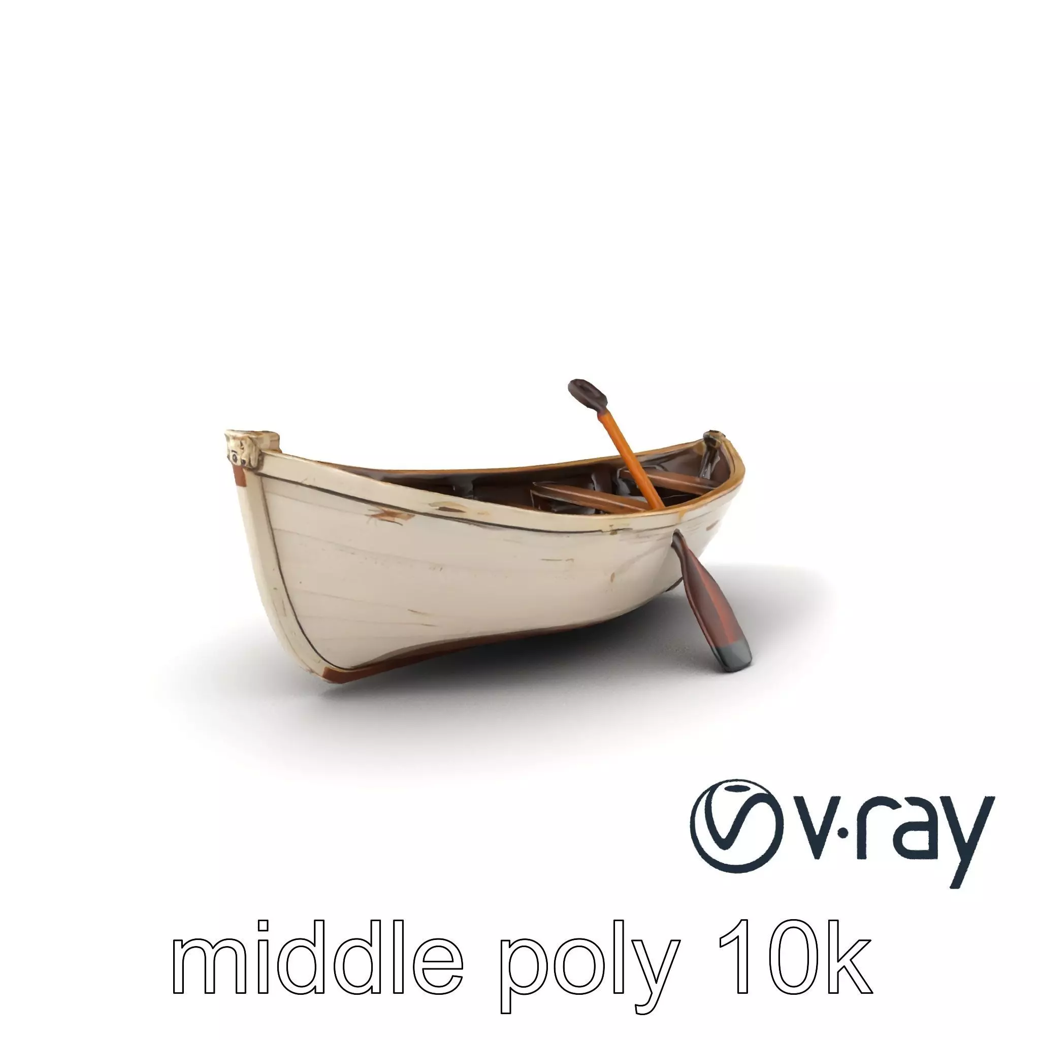 Chipped Paint Rowboat with Oars model pack Texture_0
