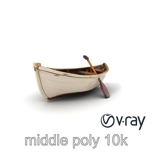 Chipped Paint Rowboat with Oars model pack Texture