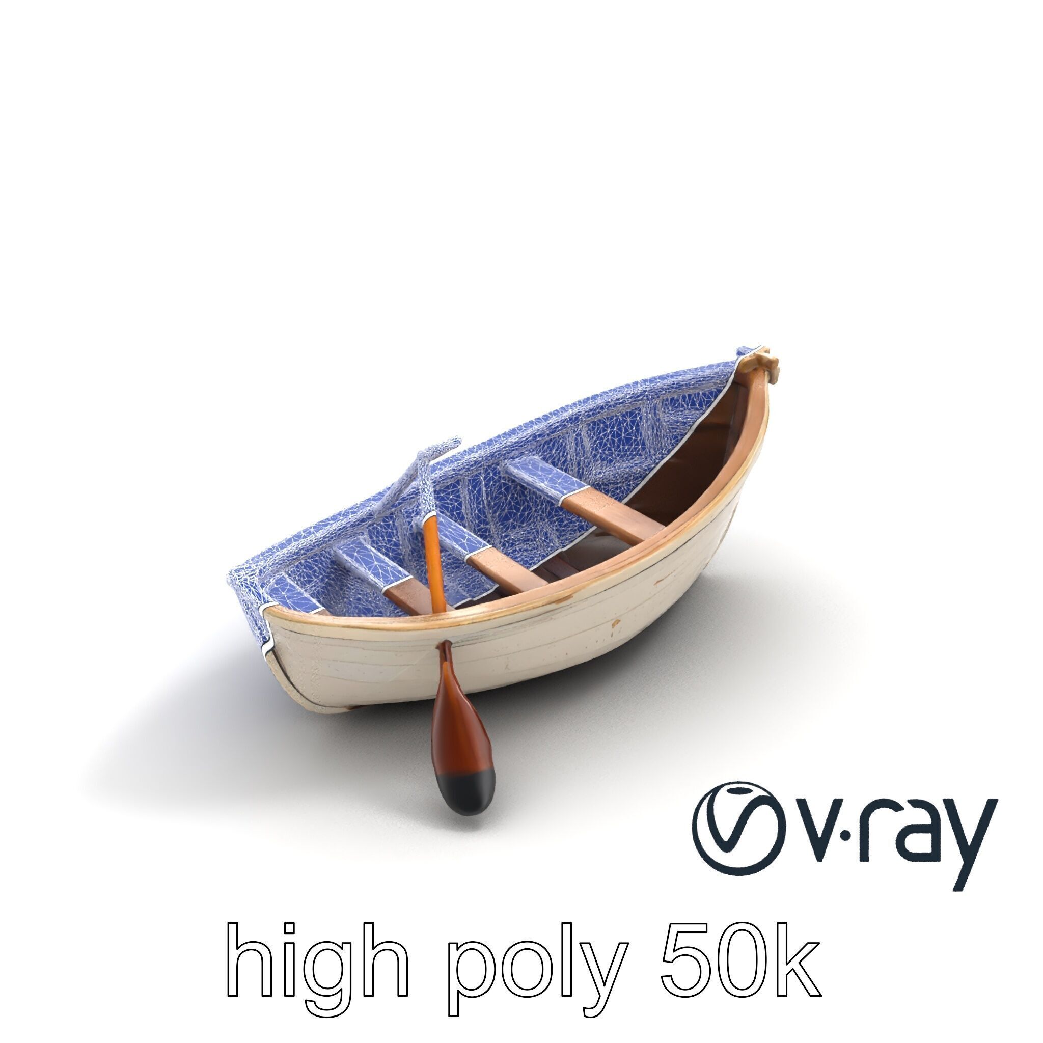 Chipped Paint Rowboat with Oars model pack Texture_16