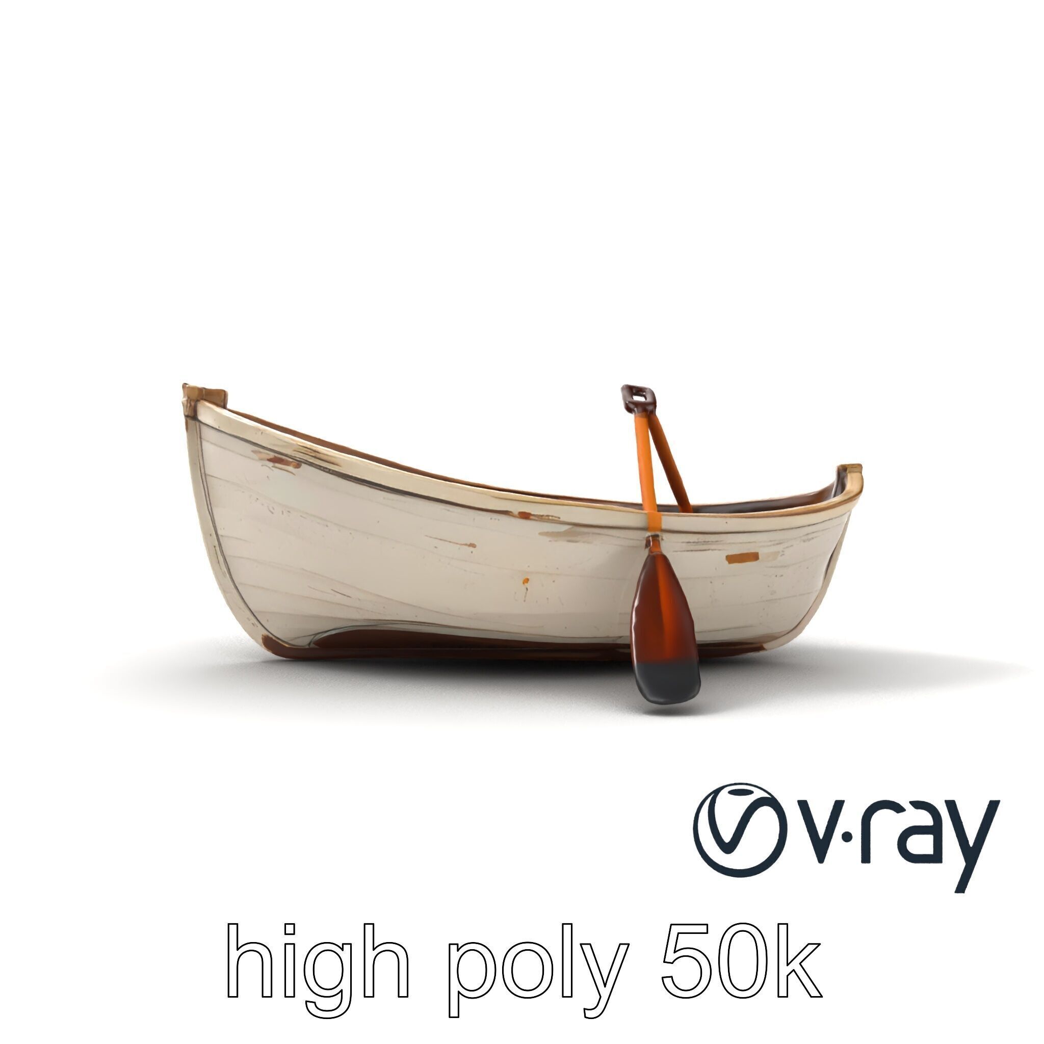 Chipped Paint Rowboat with Oars model pack Texture_29