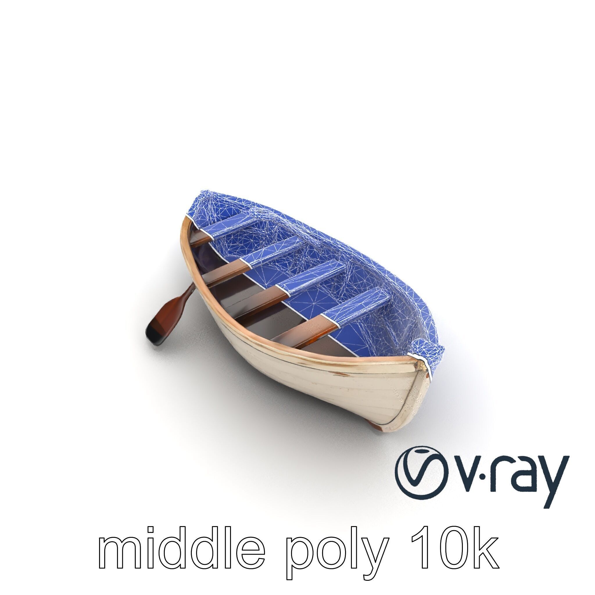Chipped Paint Rowboat with Oars model pack Texture_13
