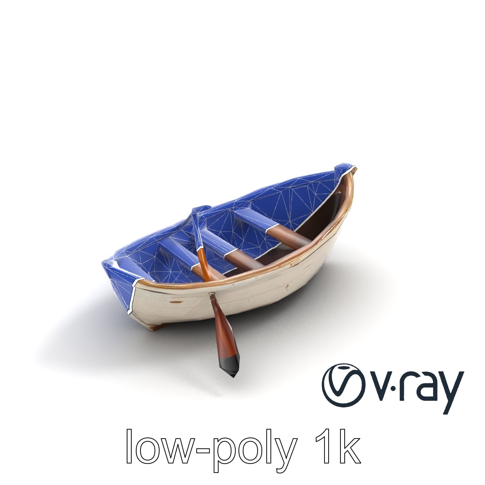 Chipped Paint Rowboat with Oars model pack Texture_32