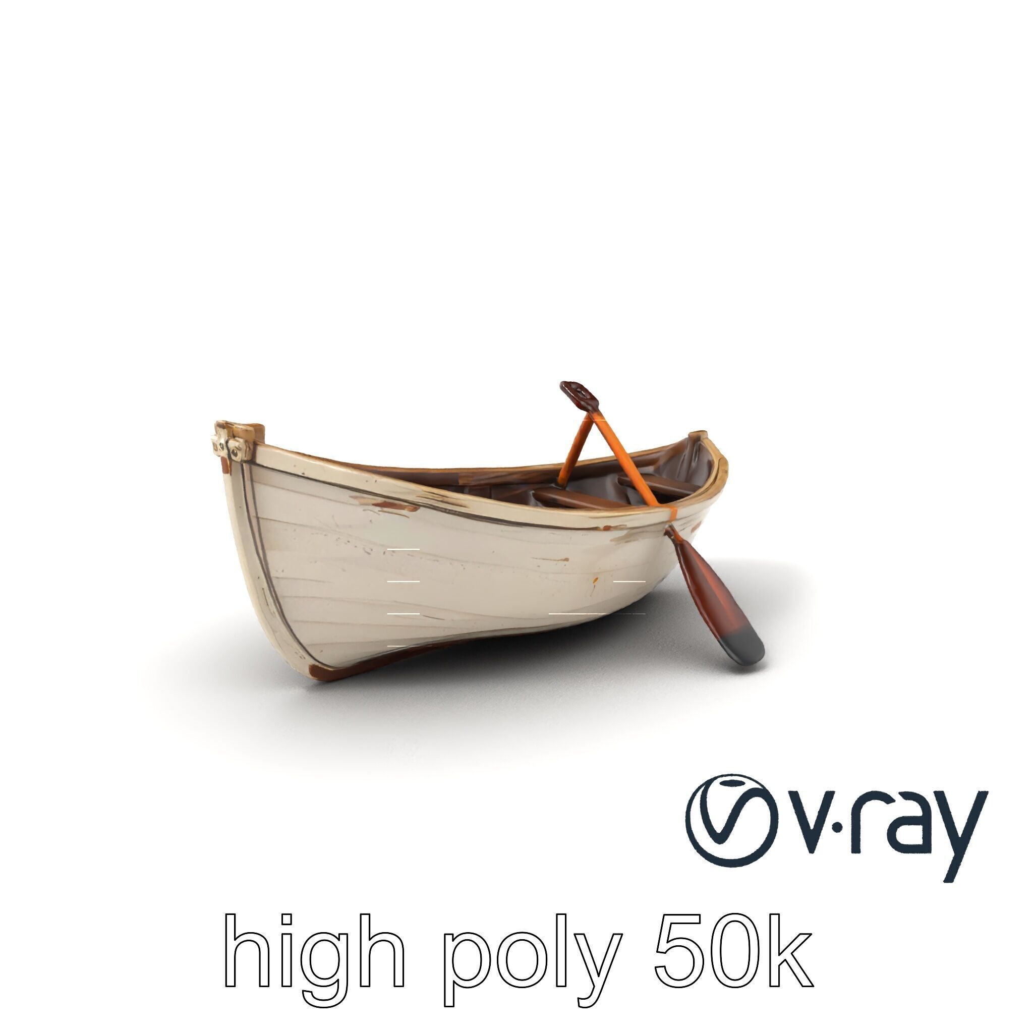Chipped Paint Rowboat with Oars model pack Texture_2