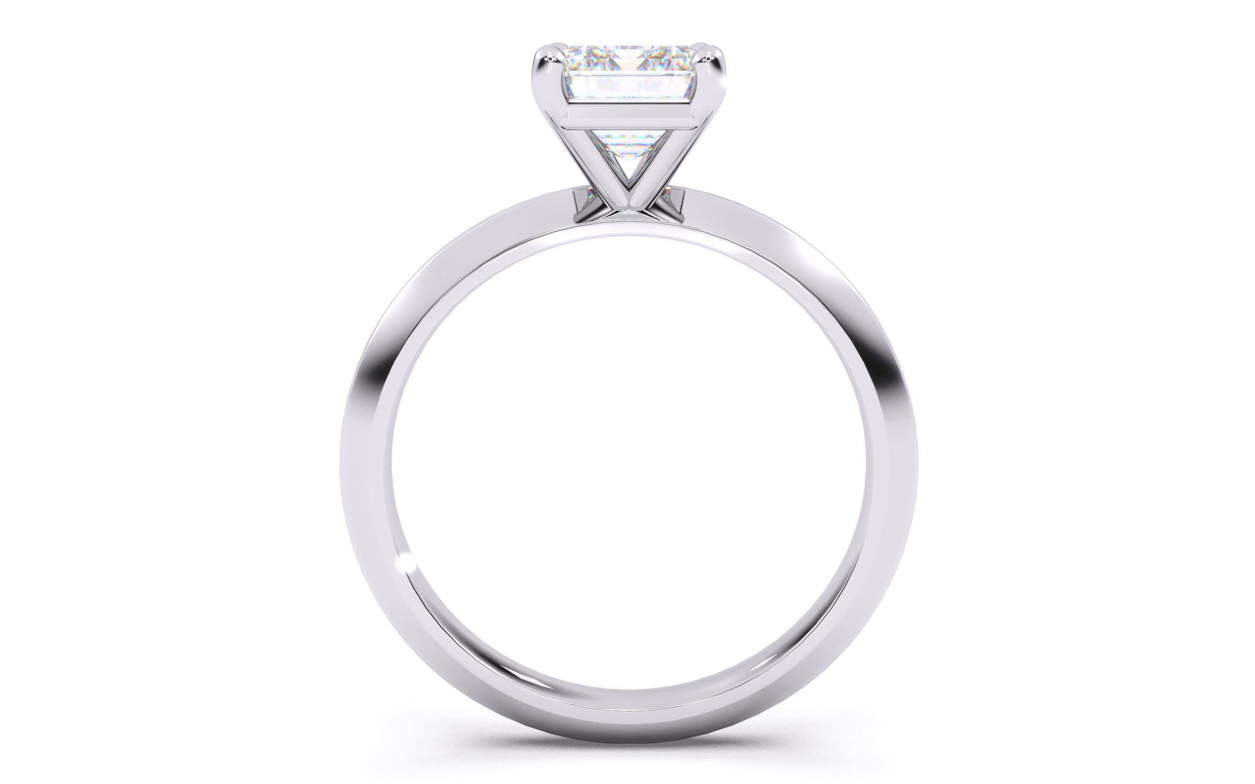 Emerald Diamond Solitaire Ring 3D print model 3D print model_24