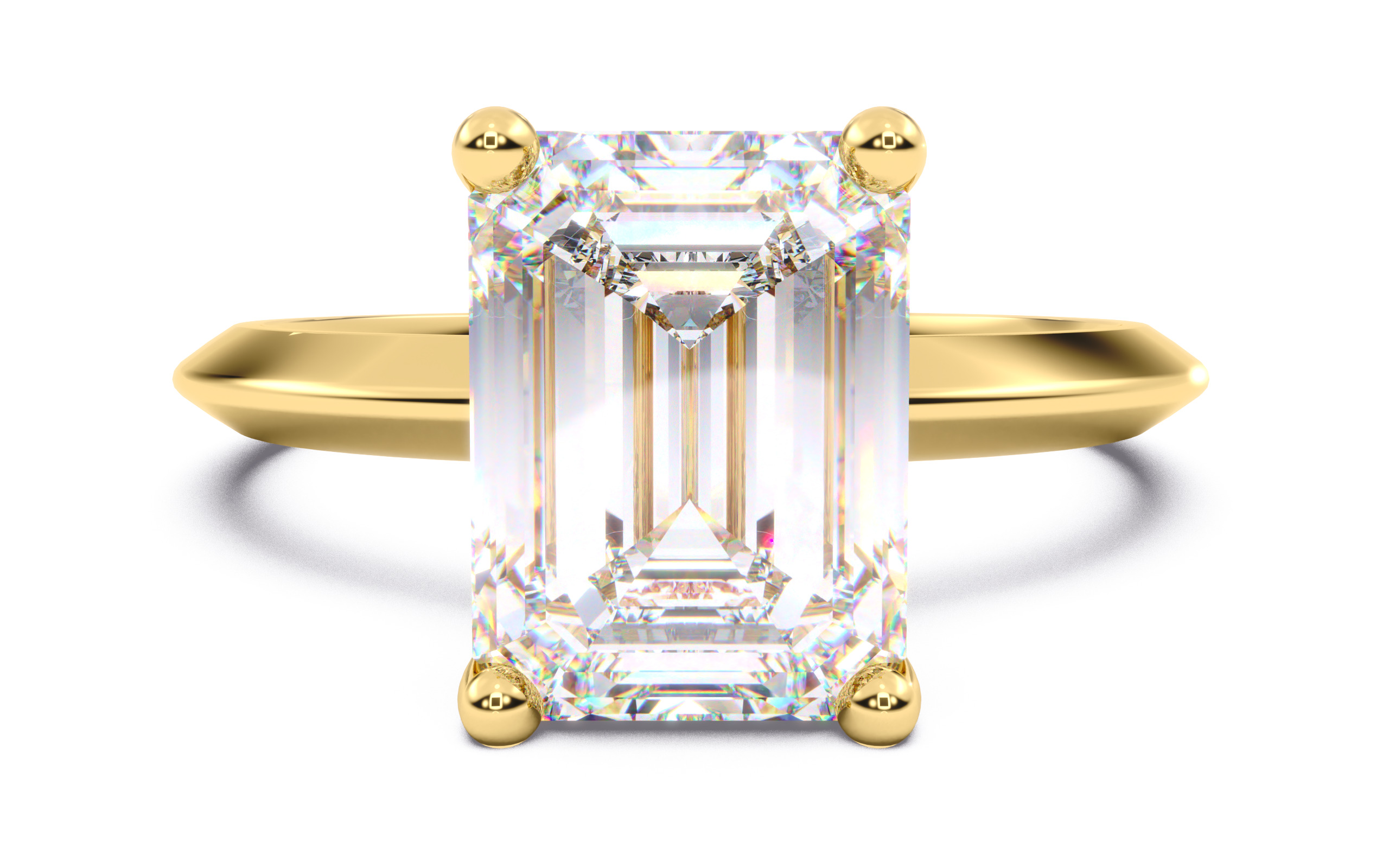 Emerald Diamond Solitaire Ring 3D print model 3D print model_13