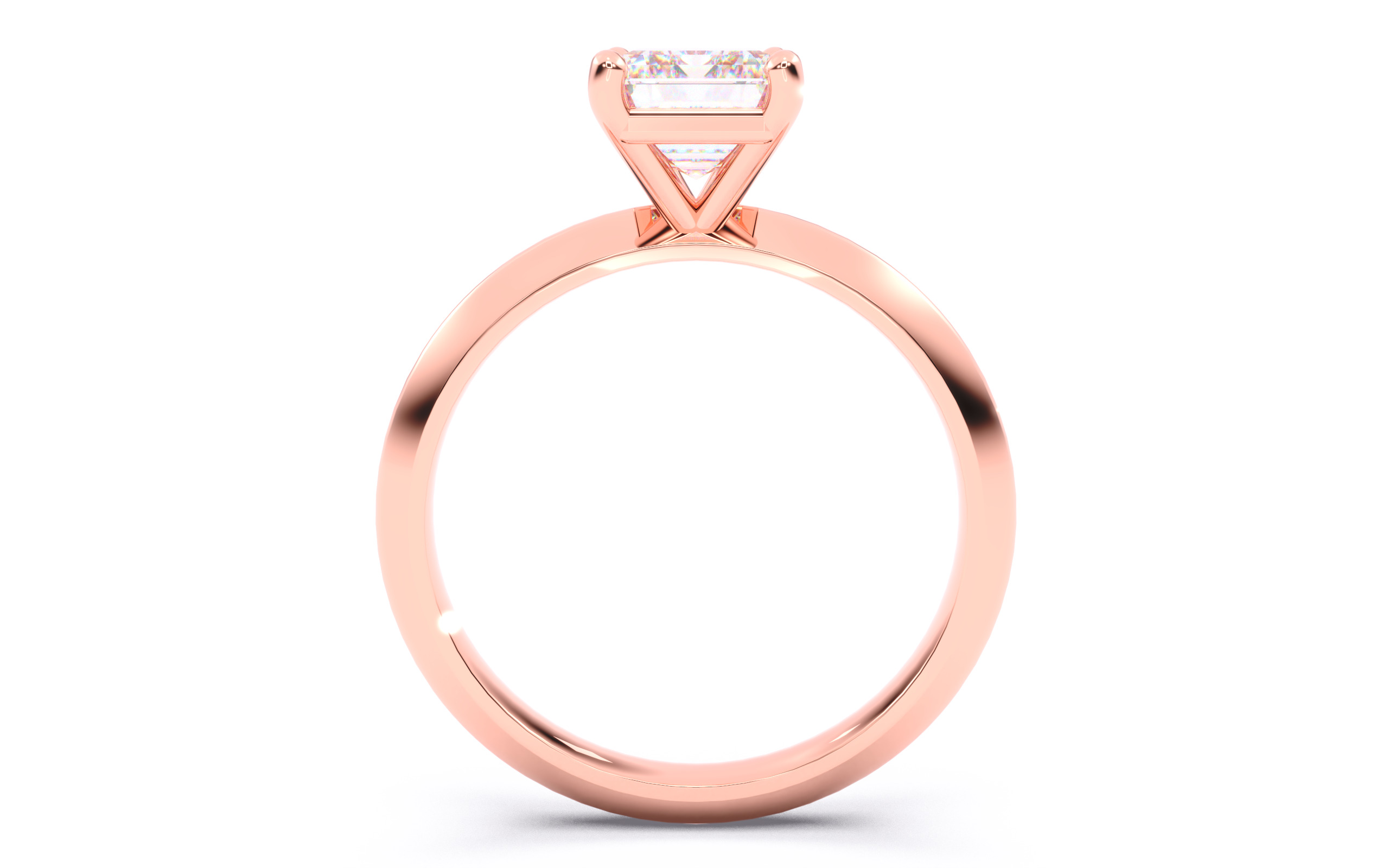 Emerald Diamond Solitaire Ring 3D print model 3D print model_22