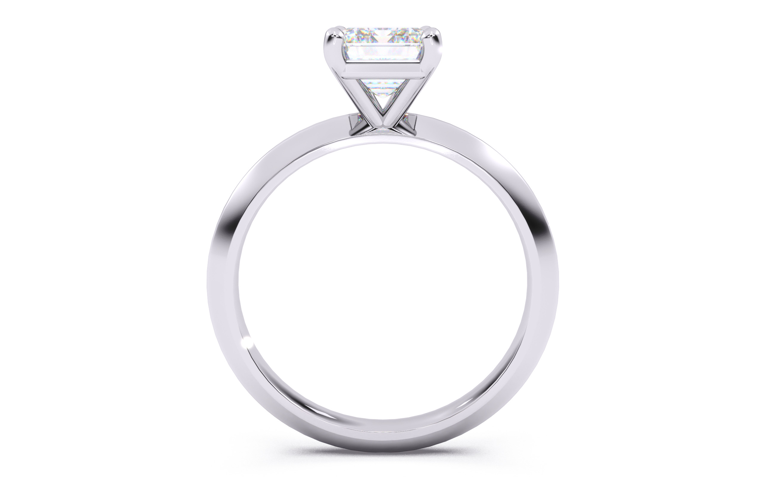 Emerald Diamond Solitaire Ring 3D print model 3D print model_3