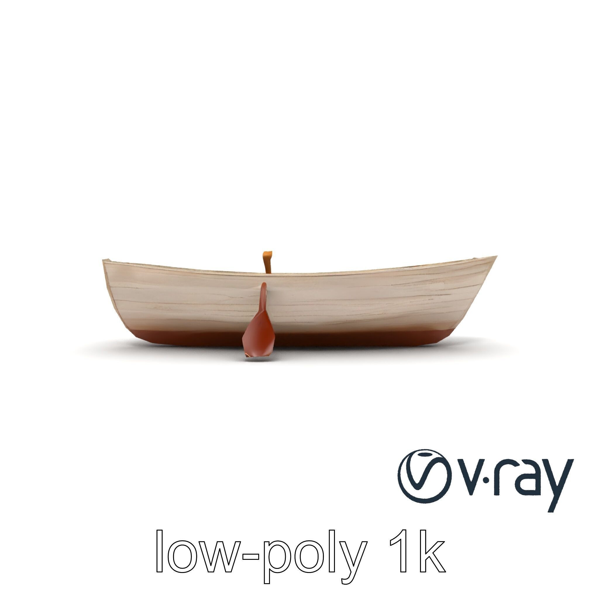 Weathered Old Rowboat with Oars model pack Low-poly 3D model_14