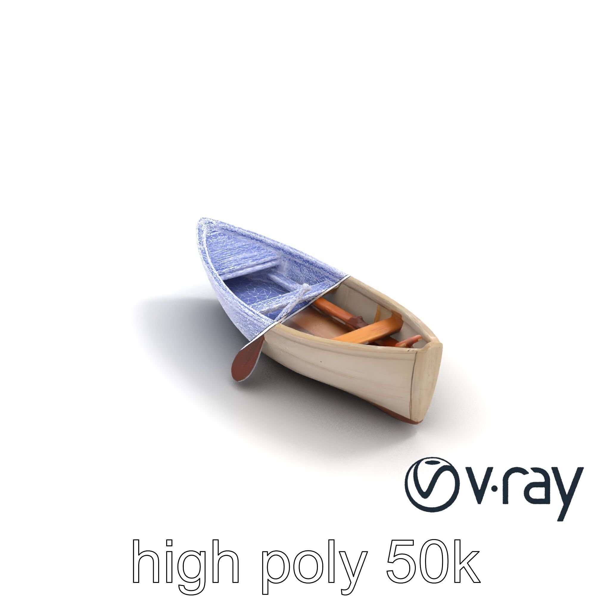 Weathered Old Rowboat with Oars model pack Low-poly 3D model_29