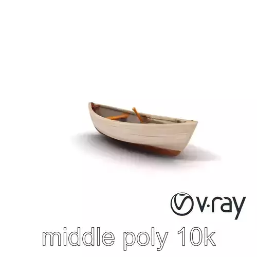 Weathered Old Rowboat with Oars model pack Low-poly 3D model
