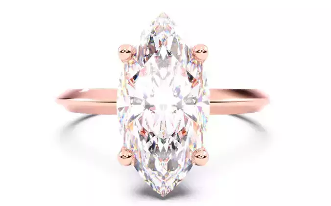 Marquise Diamond Solitaire Ring 3D print model